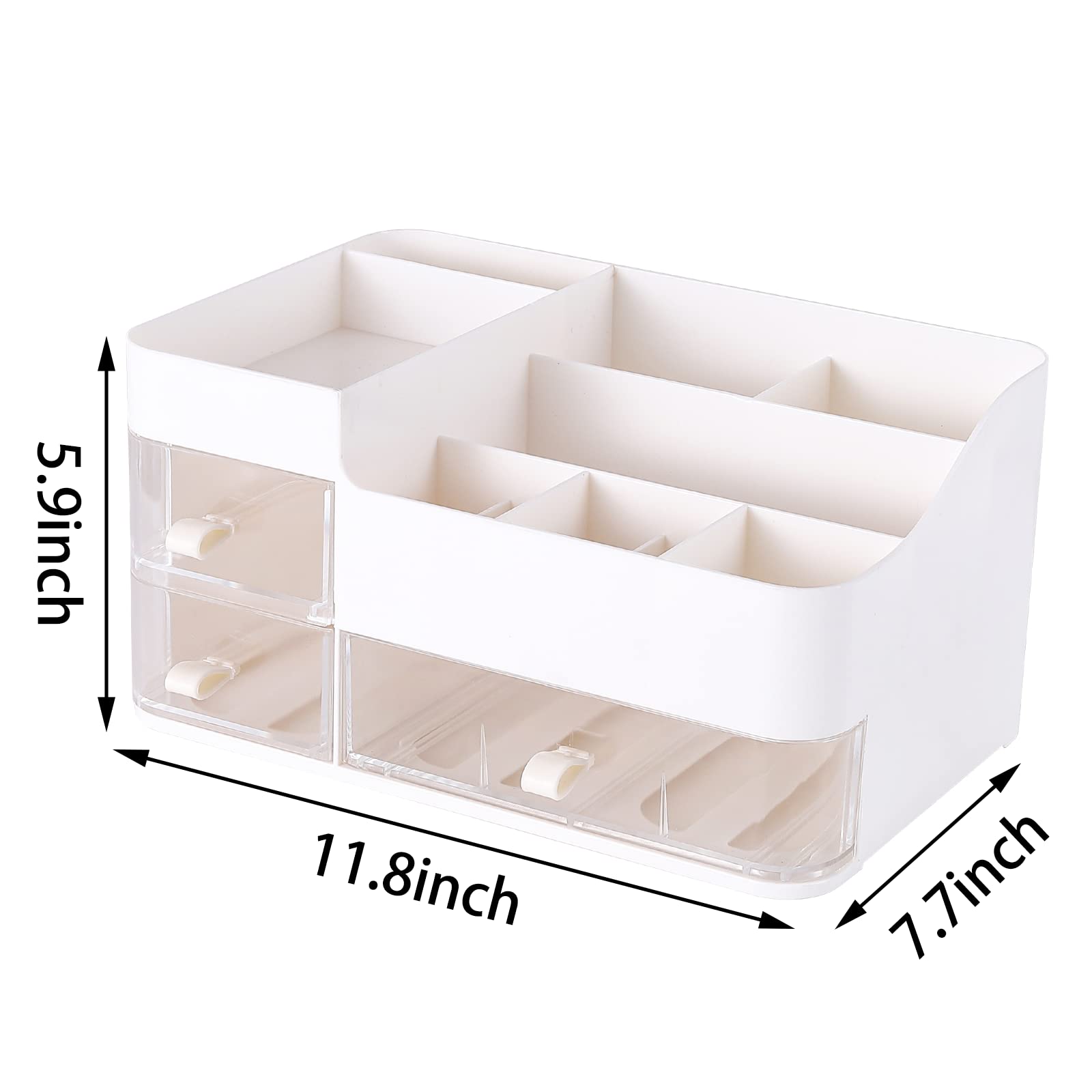 White Makeup Organizer With 3 Drawers -Plastic Skincare And Skin Care Organizer For Vanity Countertop,Vanity Organizer For Lotio