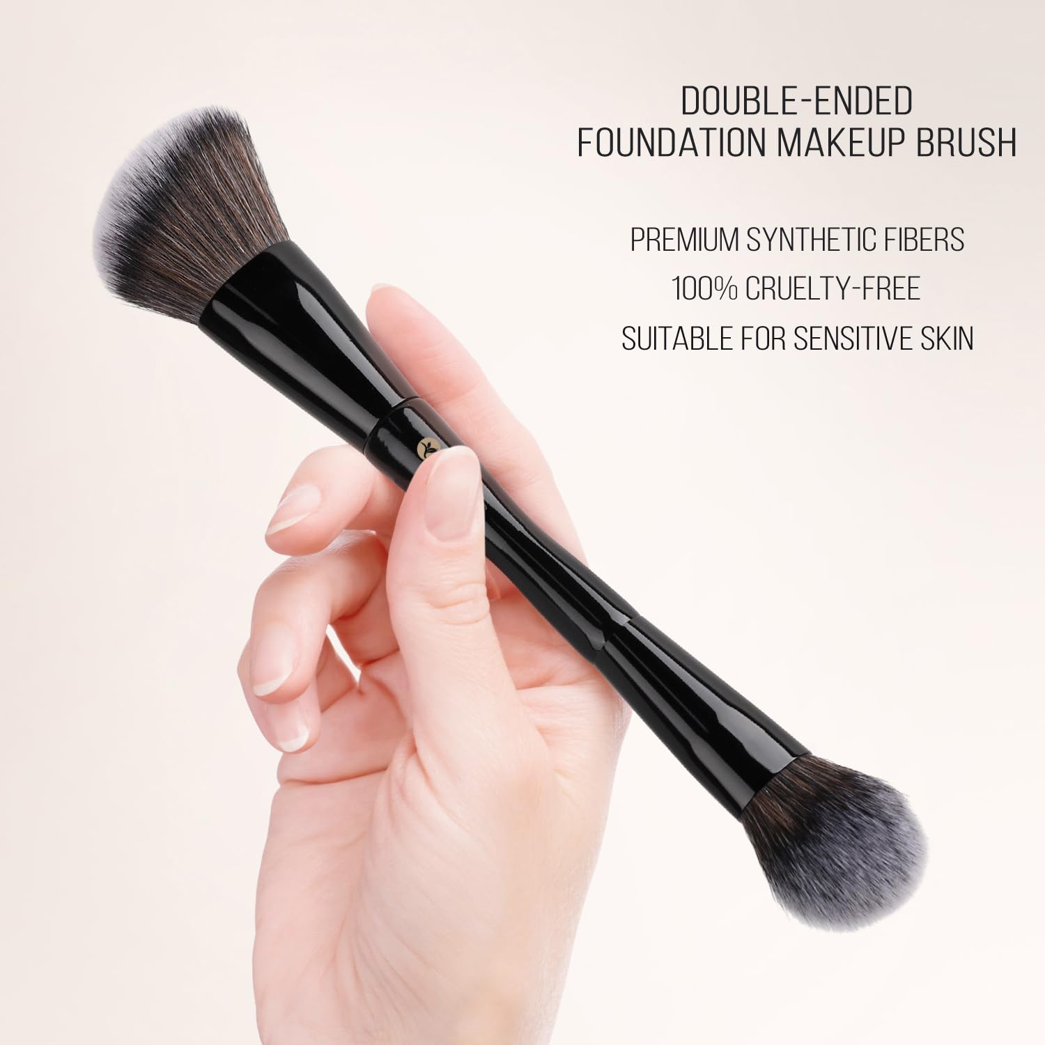 Kingmas Foundation Makeup Brush, Double-Ended Angled/Round Top Contour Makeup Brush For Beauty Blending Liquid Powder, Concealer