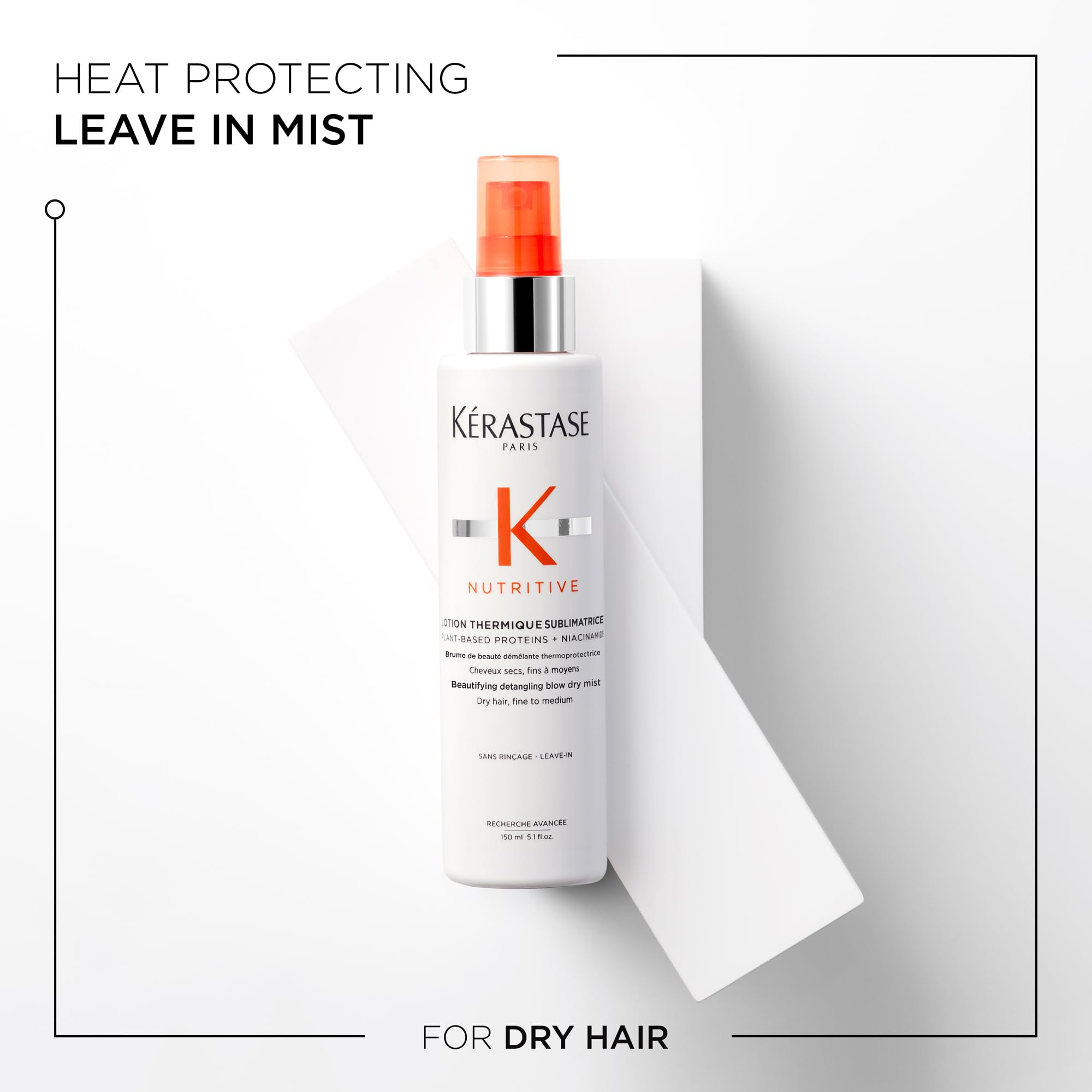 KERASTASE Nutritive Lotion Thermique Sublimatrice, Nourishing Heat Protecting Spray for Fine to Medium Dry Hair, Detangling and