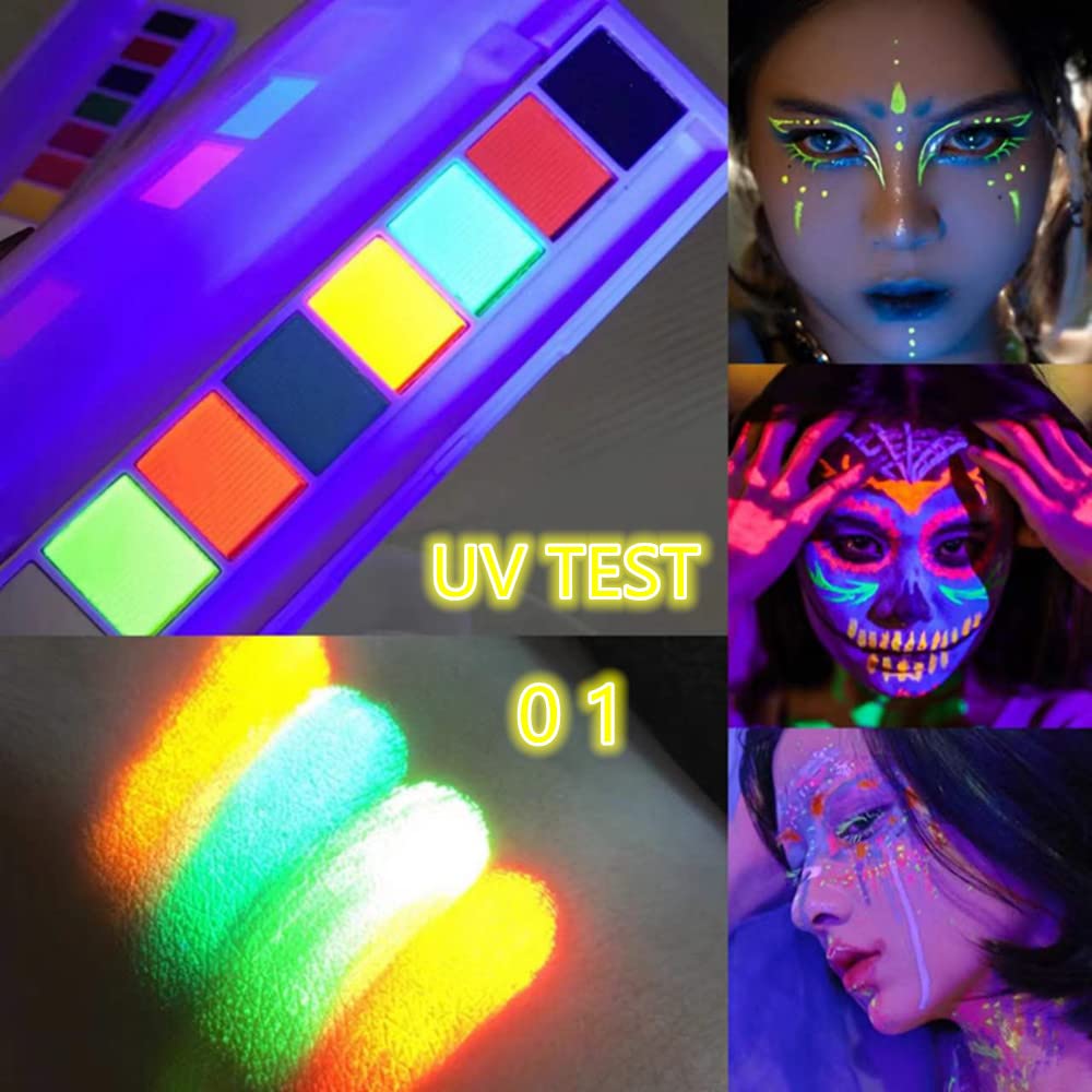 Go Ho 16 Colors Water Activated Eyeliner Palette,Highly Pigmented Bright Vibrant Fluorescent Rainbow Colorful Face And Body Pain