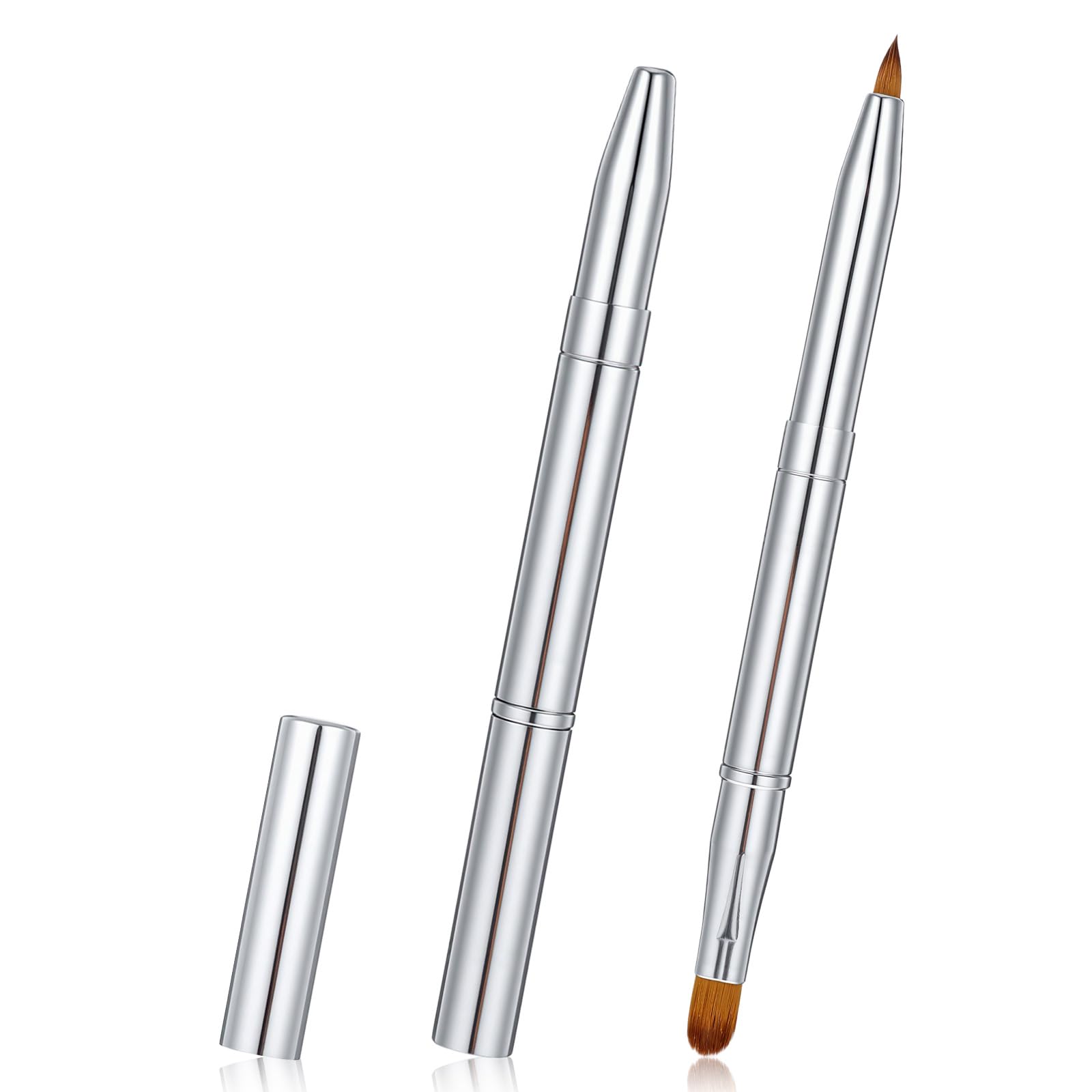 2 Pack Lip Brush for Lipstick DoubleEnded Retractable Lip Brush with Cover Portable Lip Makeup Brushes Lip Applicator for Lipst