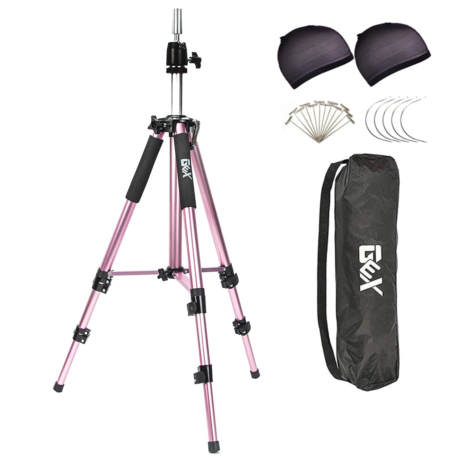 GEX 63'' Heavy Duty Mannequin Tripod Stand Wig Stand for Wig Mannequin Head Training Doll Manikin Head for Cosmetology Hairdress