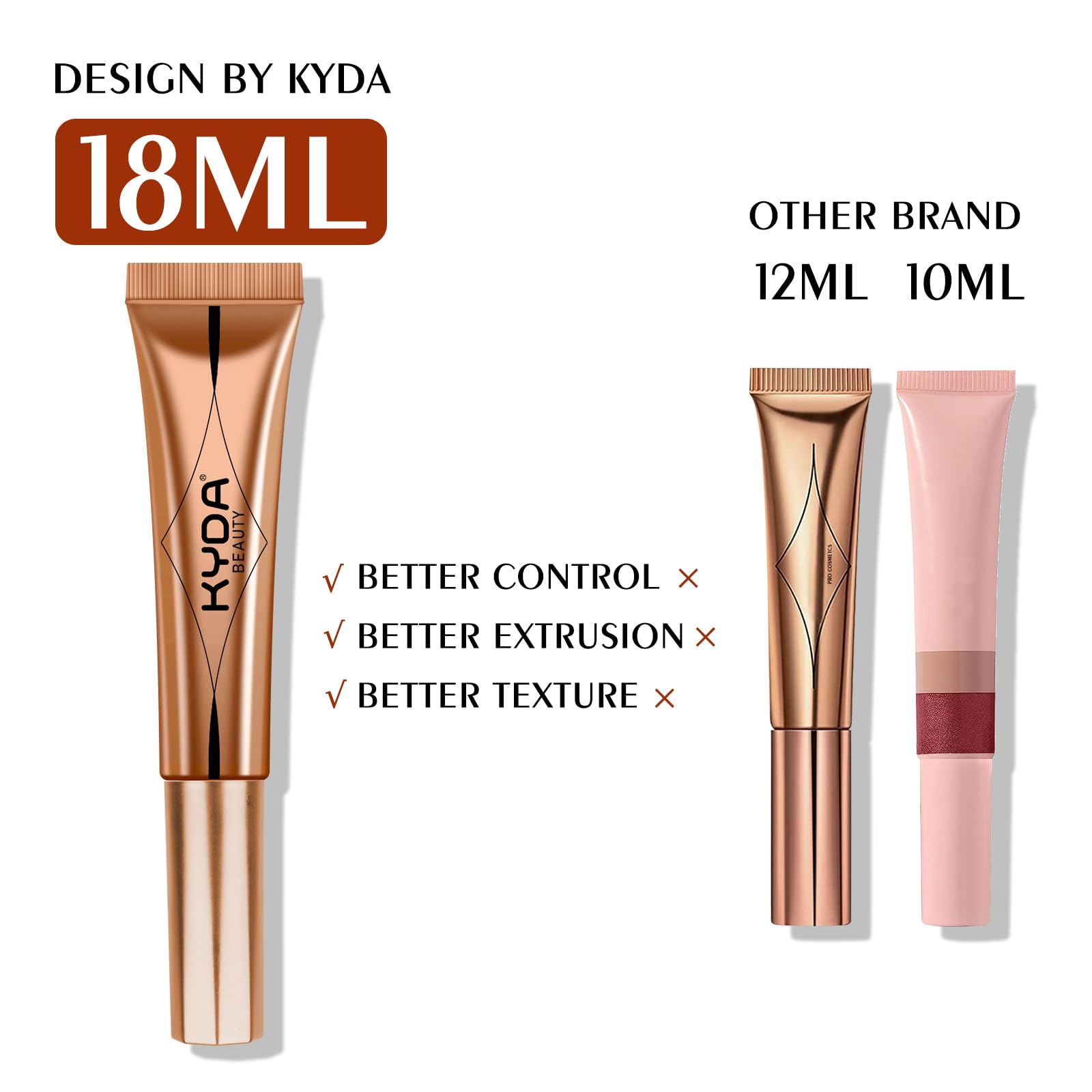 KYDA Blush Beauty Wand, Shimmer Face Blush with Cushion Applicator, Natural Pearl Finish, Silky Smooth Creamy Formula, Lightweig