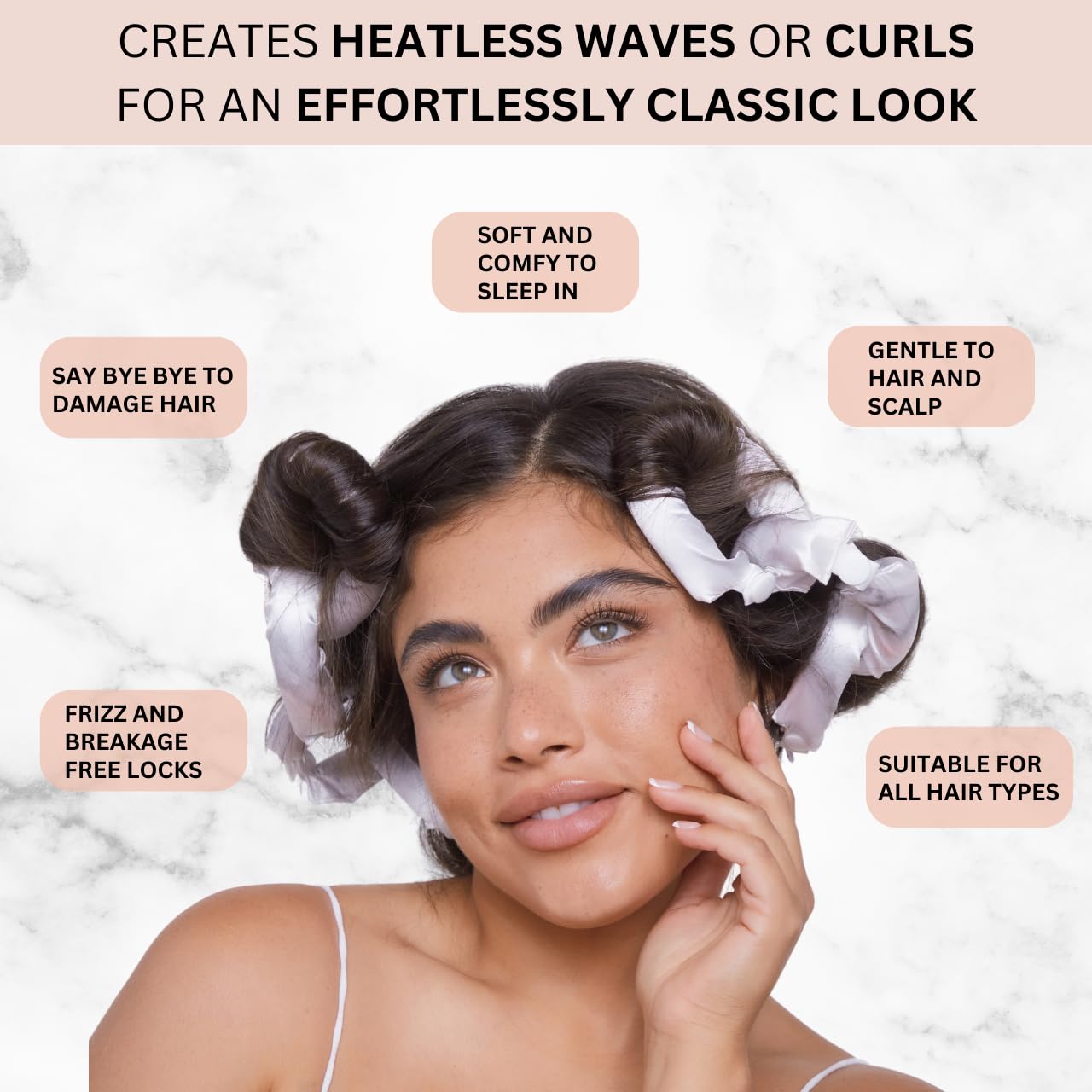Kitsch Satin Pillow Rollers For Hair - Soft Rollers For Hair, Softer Than Silk Rollers For Hair Styling, Flexible Curling Rod, S