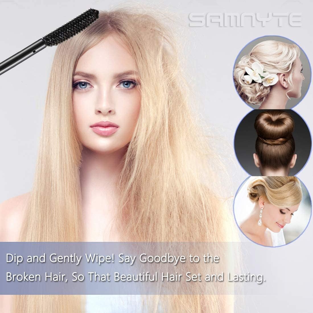 Samnyte Hair Finishing Stick, (4 Pack) Flash Moment Flyaway Stick for Baby Hair, Natural Moisturizing & Shiny Hair Mascara for F