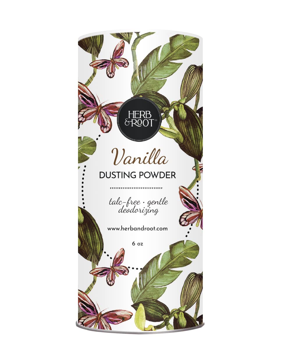 Vanilla Talc Free Dusting Powders Made With Arrowroot, Soothing Oats, Zinc, And Magnesium. Free Of Baking Soda. For Chafing, Deo
