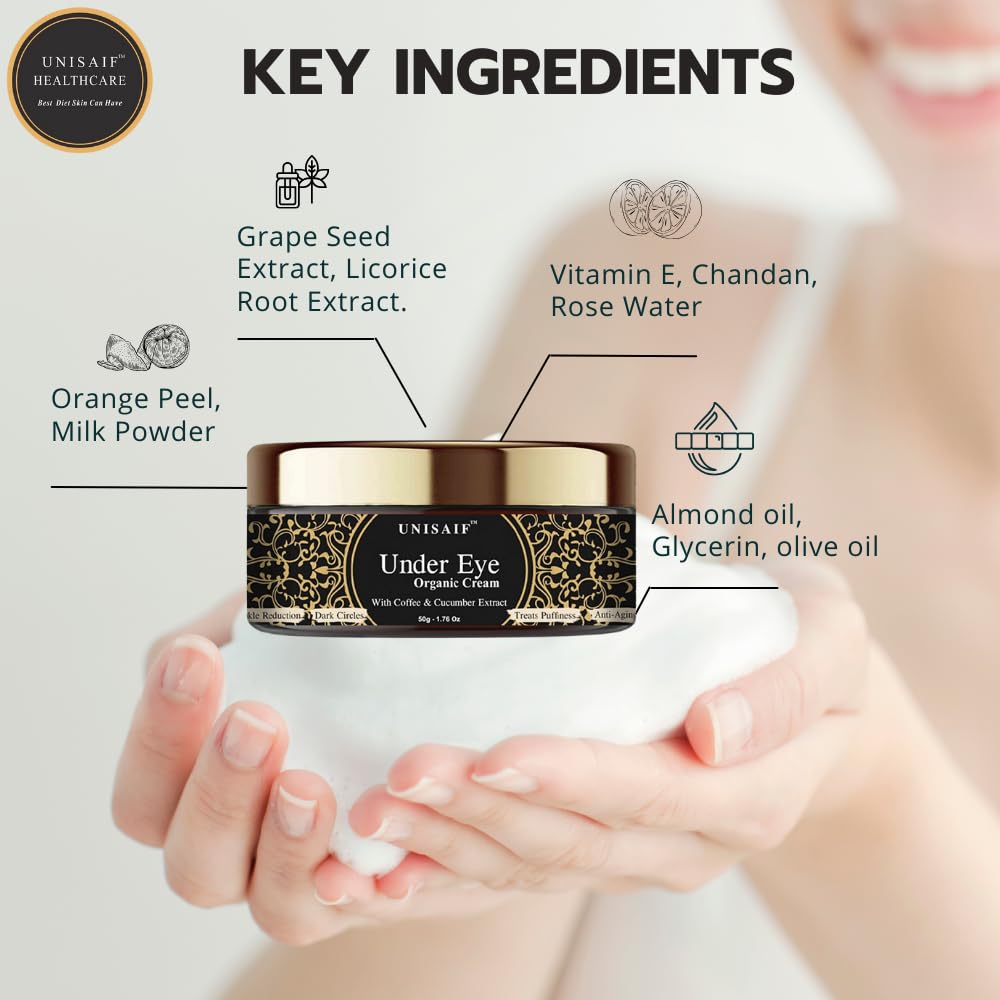 Unisaif Under Eye Cream Anti Aging - Eye Cream for Puffiness and Bags Under Eyes | Eye Repair Cream for Dark Circles Under Eye T