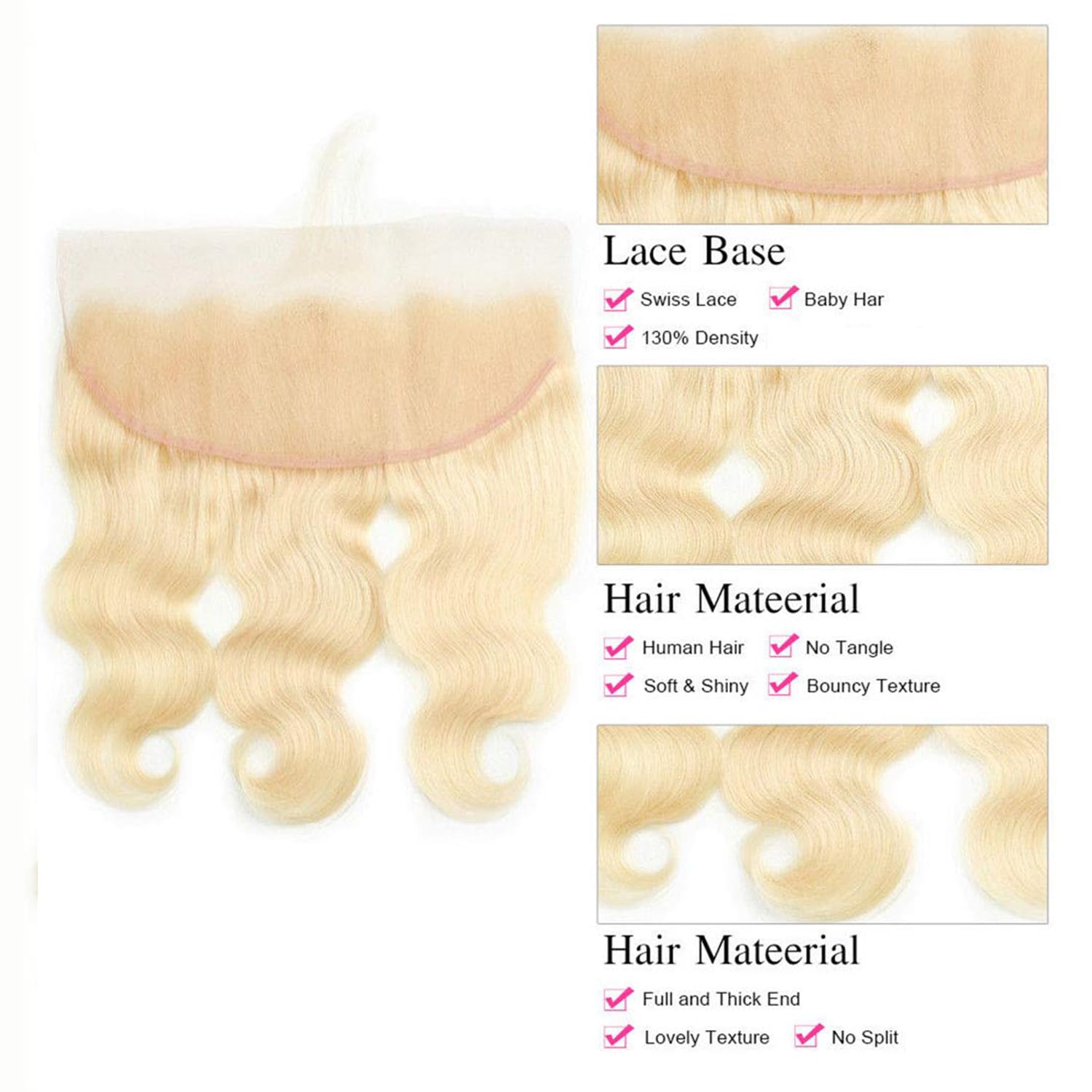 613 Blonde Frontal 13X4 Frontal With Cap Human Hair 14 Inch Cheapr Closure Ear To Ear Grade 9a Brazilian Virgin Remy Human Hair