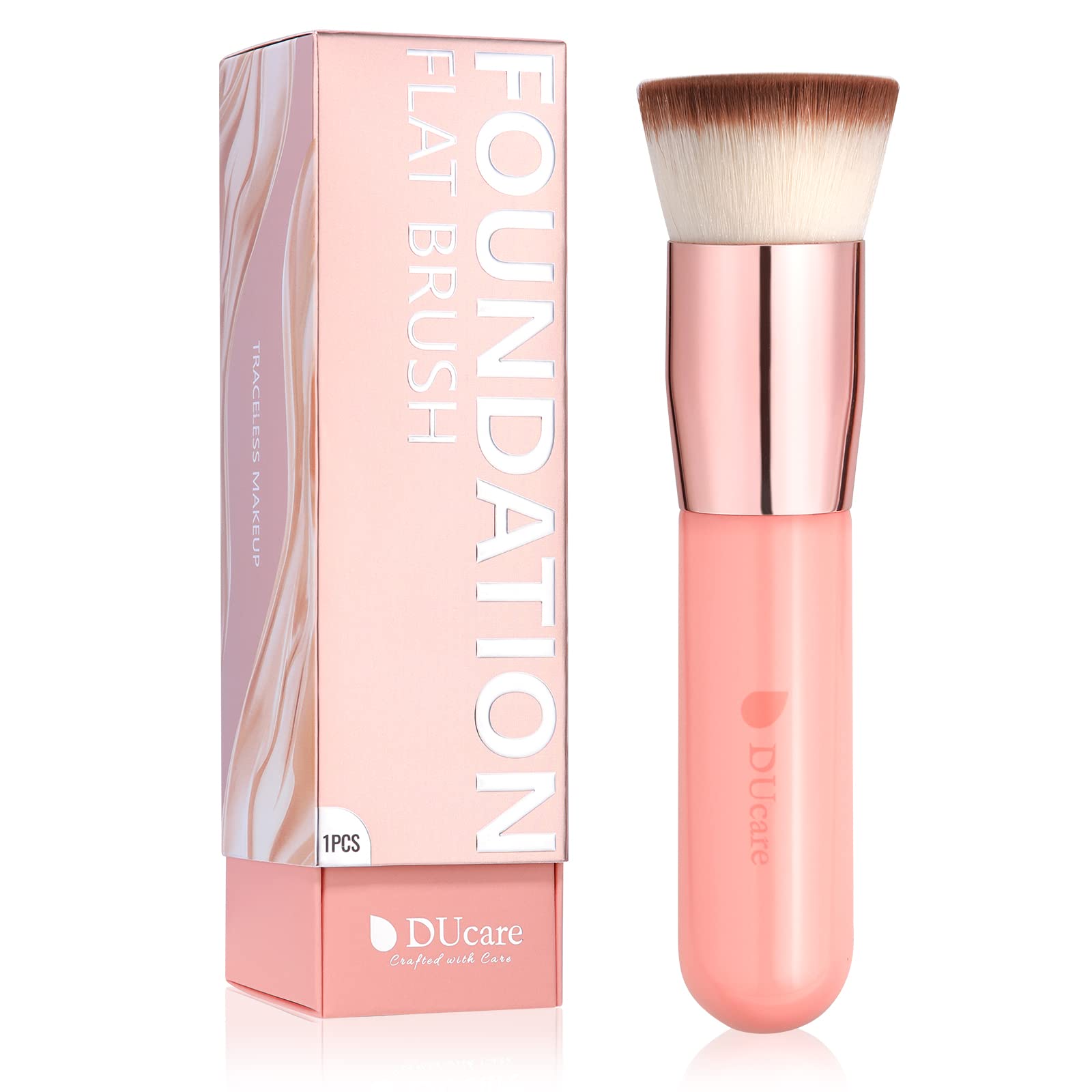 DUcare Foundation Brush for Liquid Makeup, Flat Top Kabuki Synthetic Professional Makeup Brushes Liquid Blending Mineral Powder