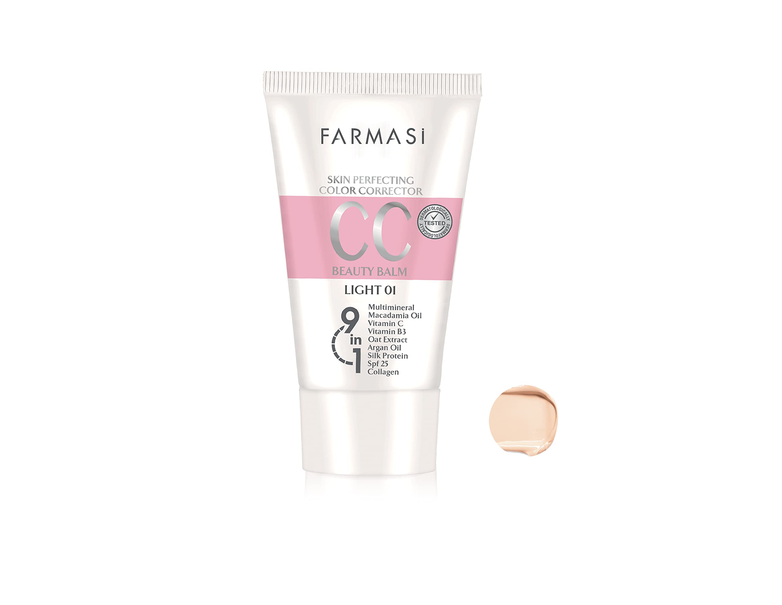 FARMASi CC Color Control Cream, Natural and Flawless Finish, Enriched Formula with Multimineral & Spf 25+, All-Day Hold, All Ski