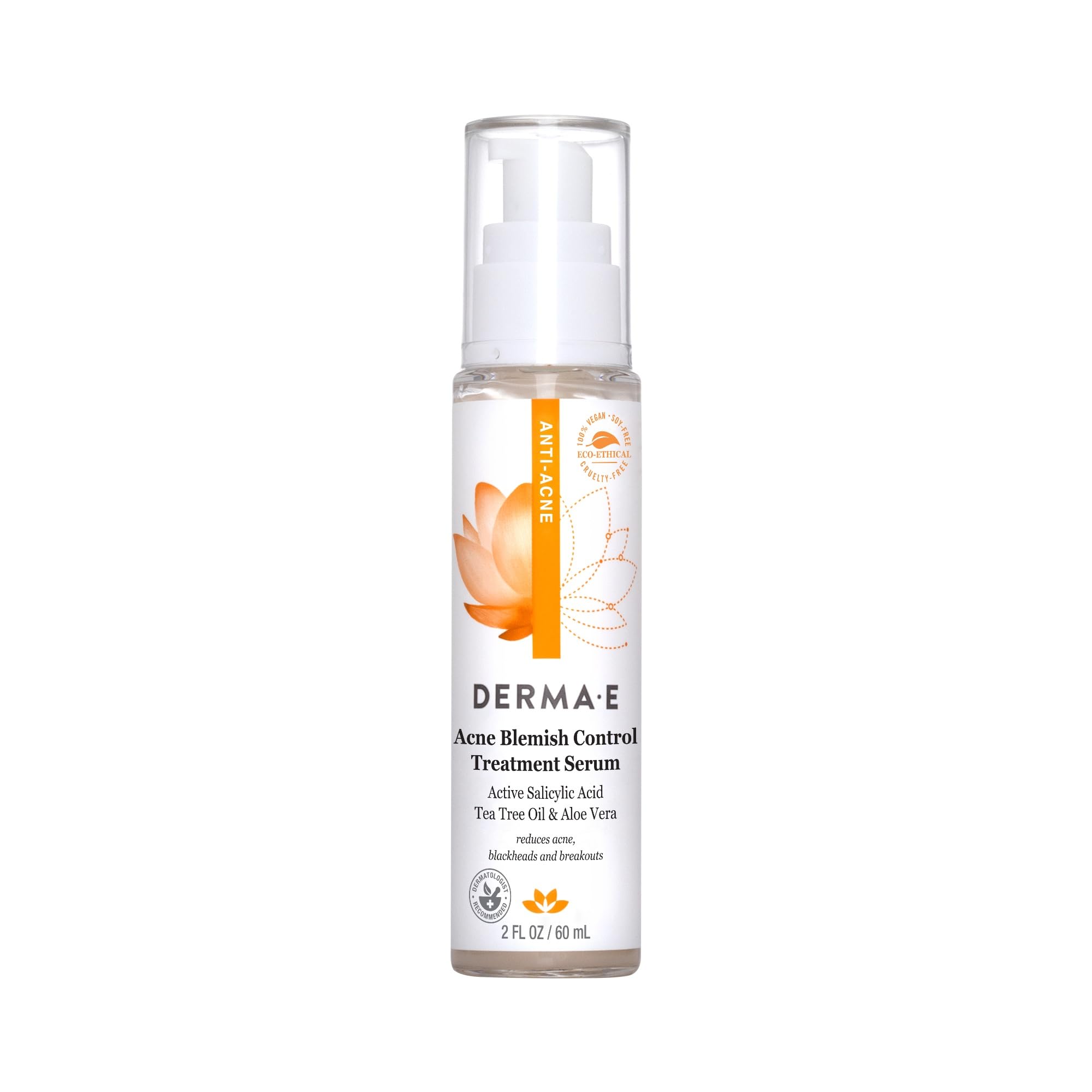 DERMA E Acne Spot Treatment, Acne Blemish Control Treatment Serum, 2 Fl Oz, Clinically Studied to Help Fight Blackheads, Breakou