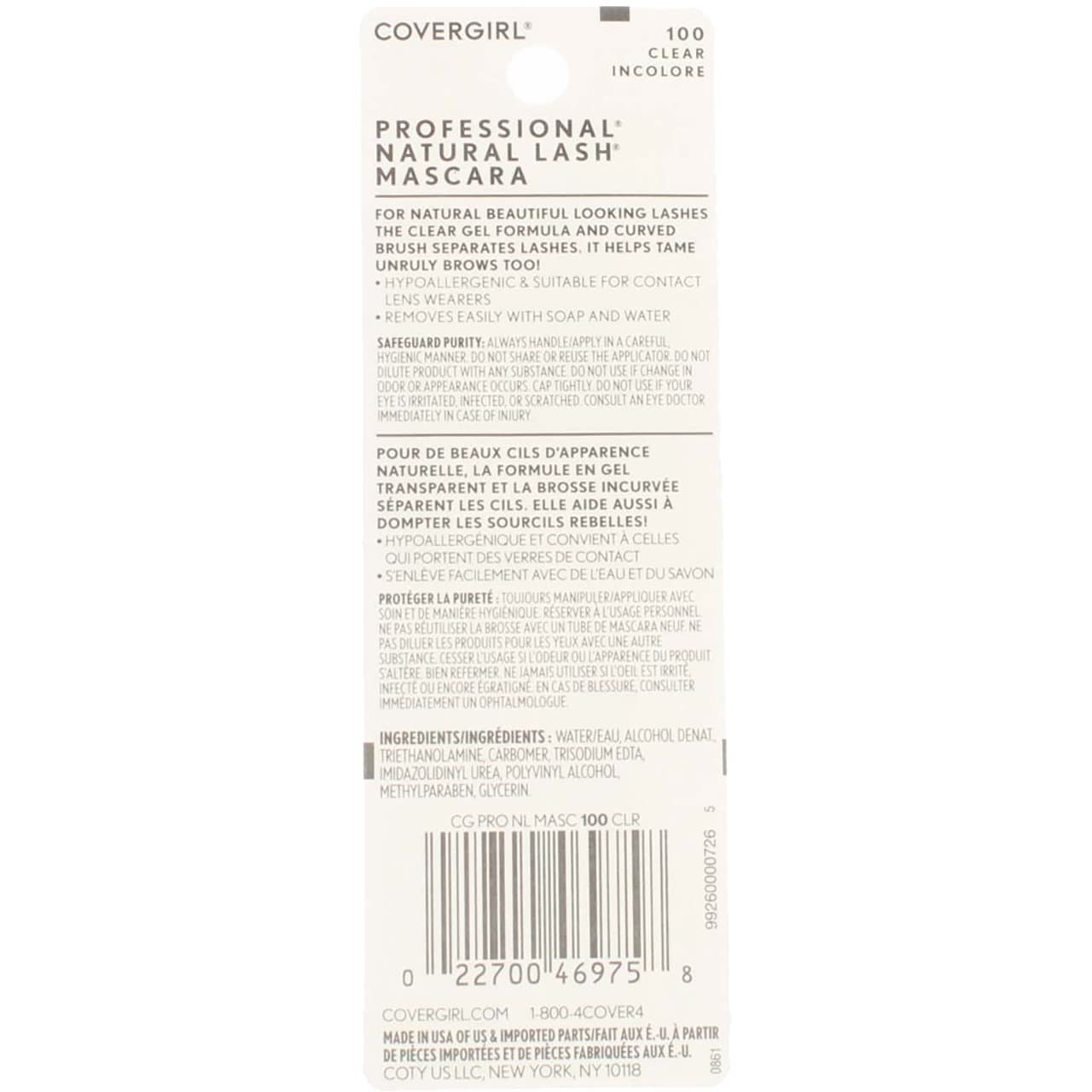 Cover Girl 46975 100clear Clear Pro Natural Lash Mascara