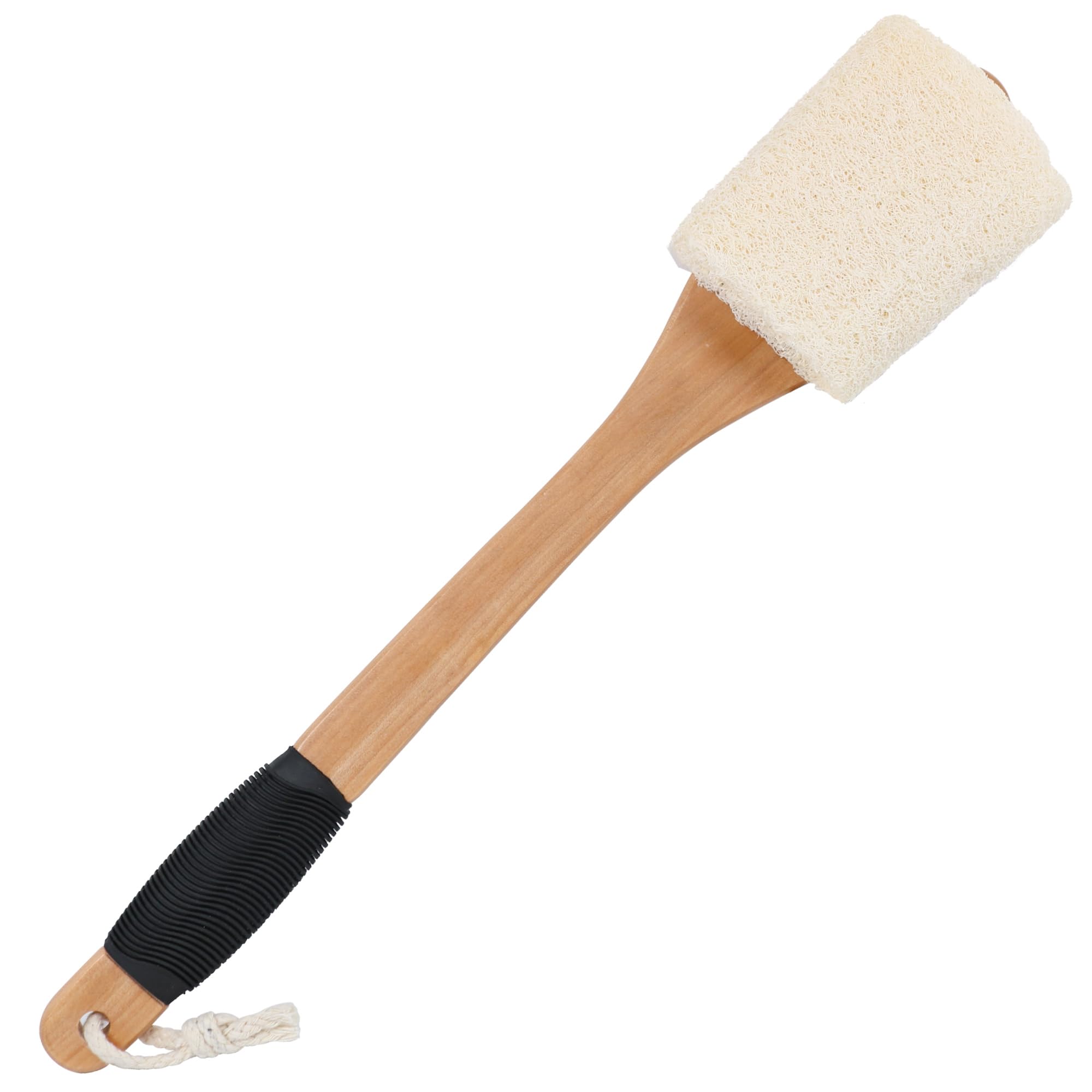 Owiizi Back Loofah Scrubber Brush With Long Handle, Hard Loofa Sponge Body Bath Scrubber For Shower, Natural Luffa Skin Exfoliat
