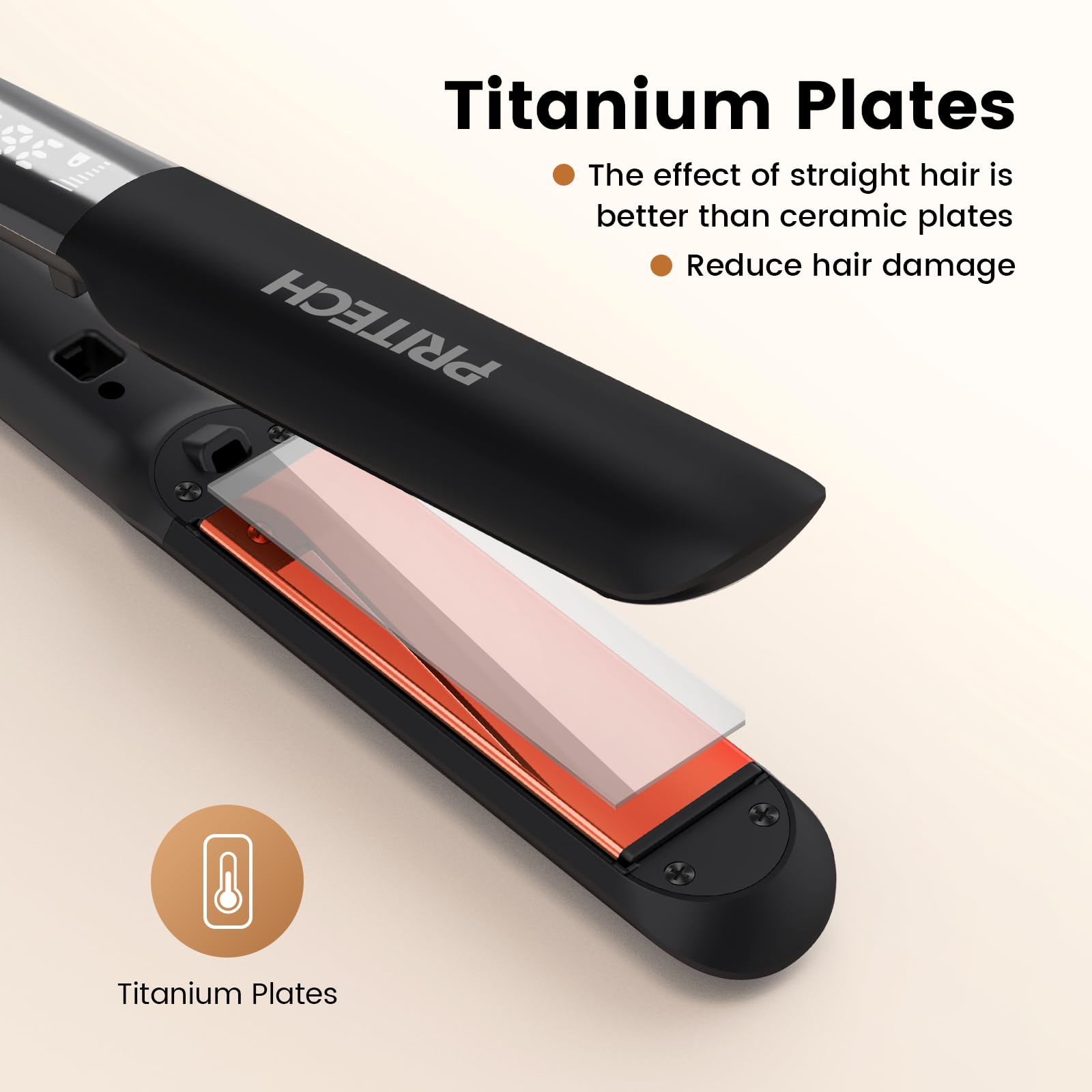 Pritech Flat Iron Hair Straightener And Curler 2 In 1, Titanium Flat Iron With Negative Ions, Adjustable Temp(248?-450?) And Aut