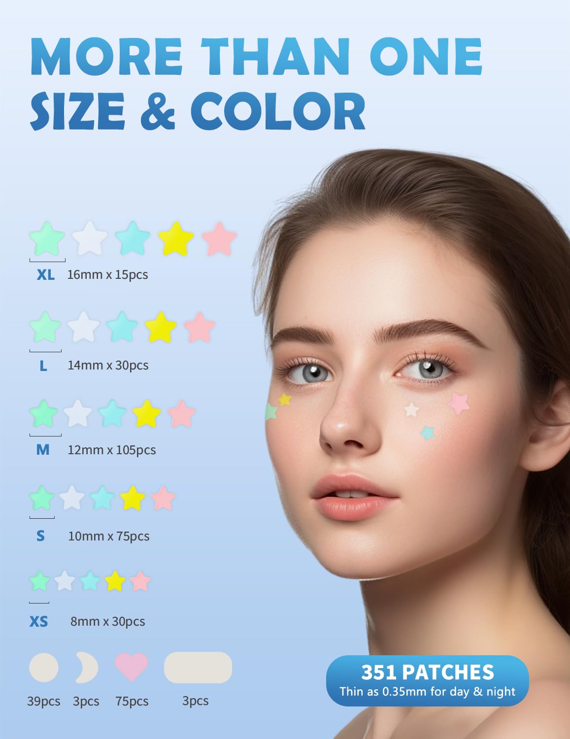 Pimple Patches For Face, 360Pcs 5 Colors&7 Sizes (8,10,12,14,16Mm) Acne Patches Hydrocolloid Precise Matches Acne Of Different S