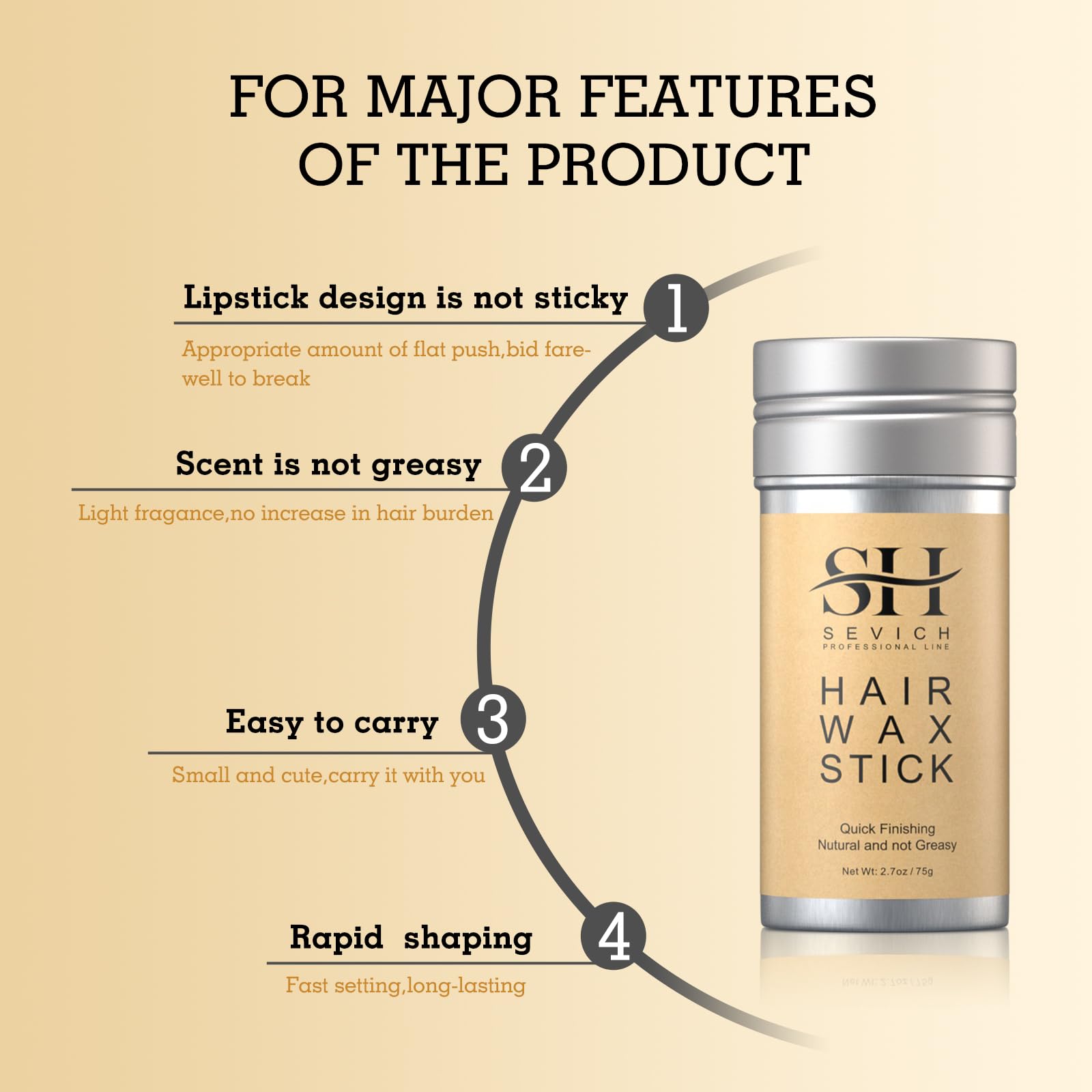 SEVICH Hair Wax Stick for Women & Kids, Hair Styling Waxes, Slick Back Hair Products, Only 90 Seconds,Hair keeps the Style 24H,7