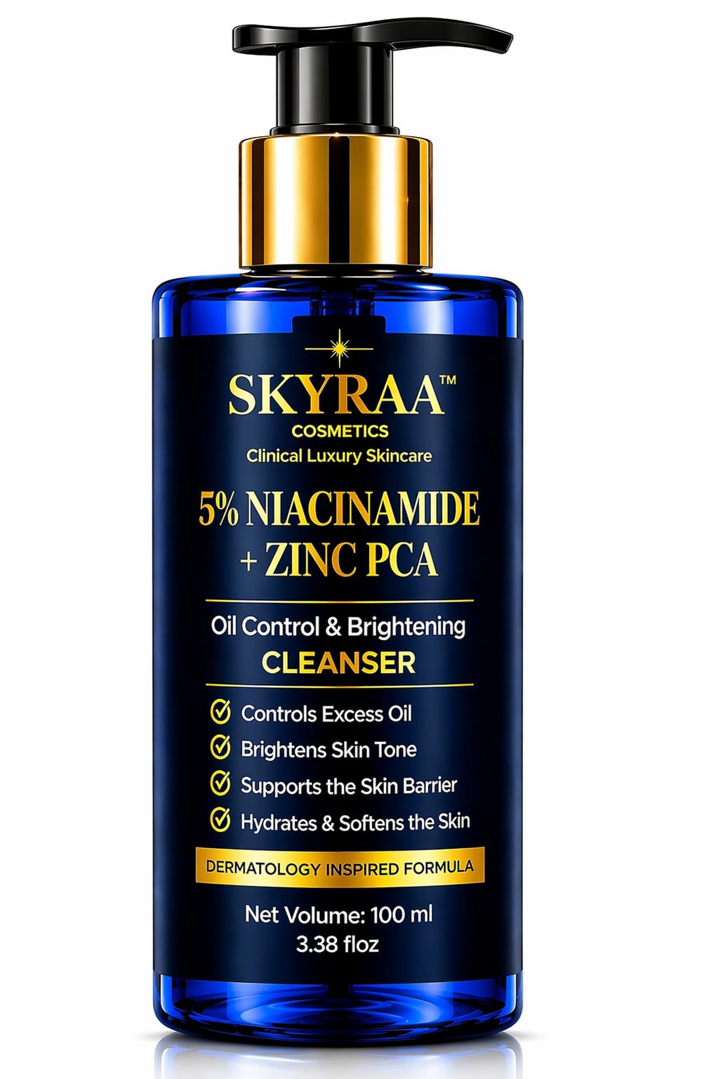 Skyraa 5% Niacinamide Brightening Face Cleanser With Zinc Pca & Ceramide Np | Oil Control, Pore Minimizing & Acne Care | Gentle 