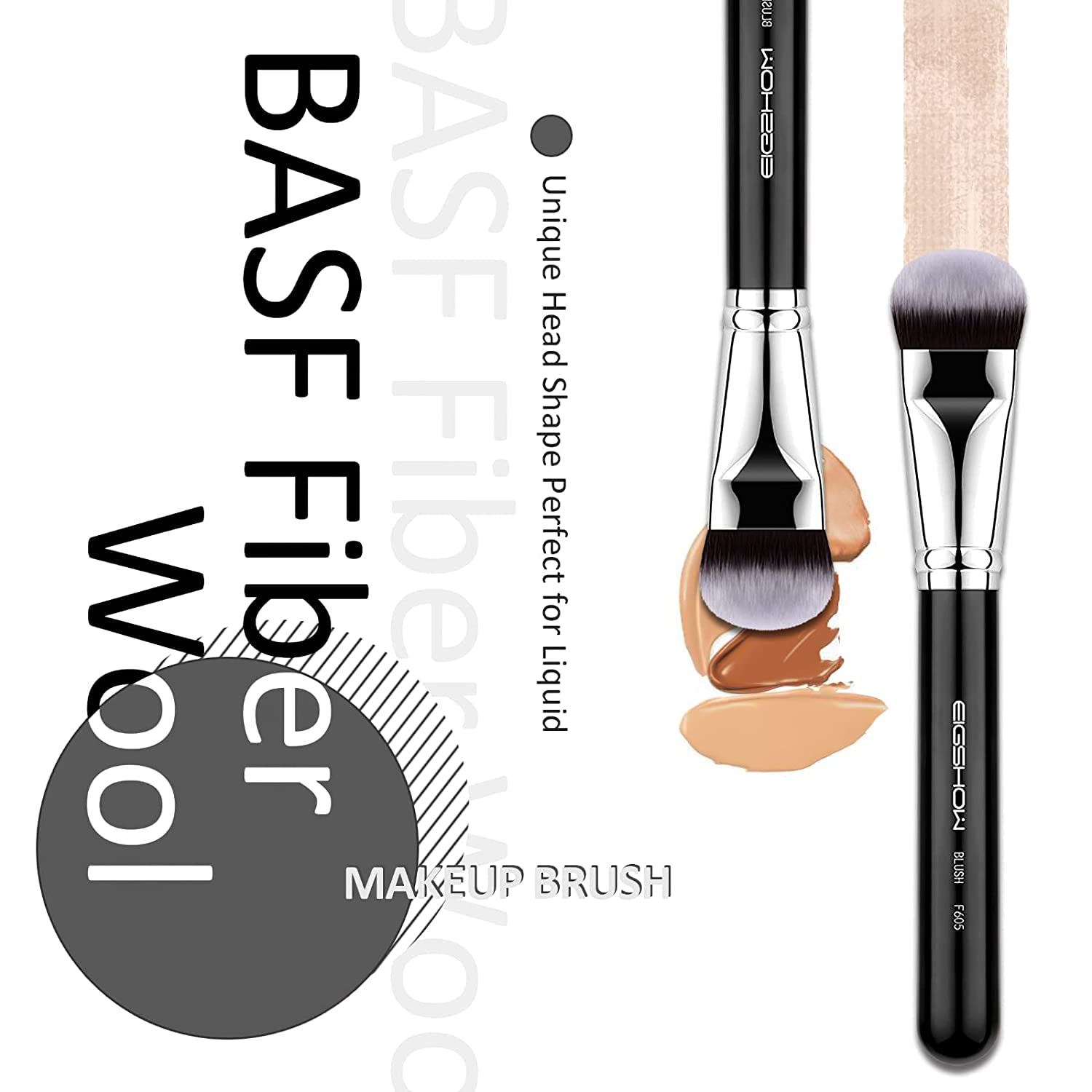 Foundation Brush, EIGSHOW Pro Slanted Brushes Angled Bristle Mask Kabuki Brush Perfect for Powder Liquid Cream Buffing Blending