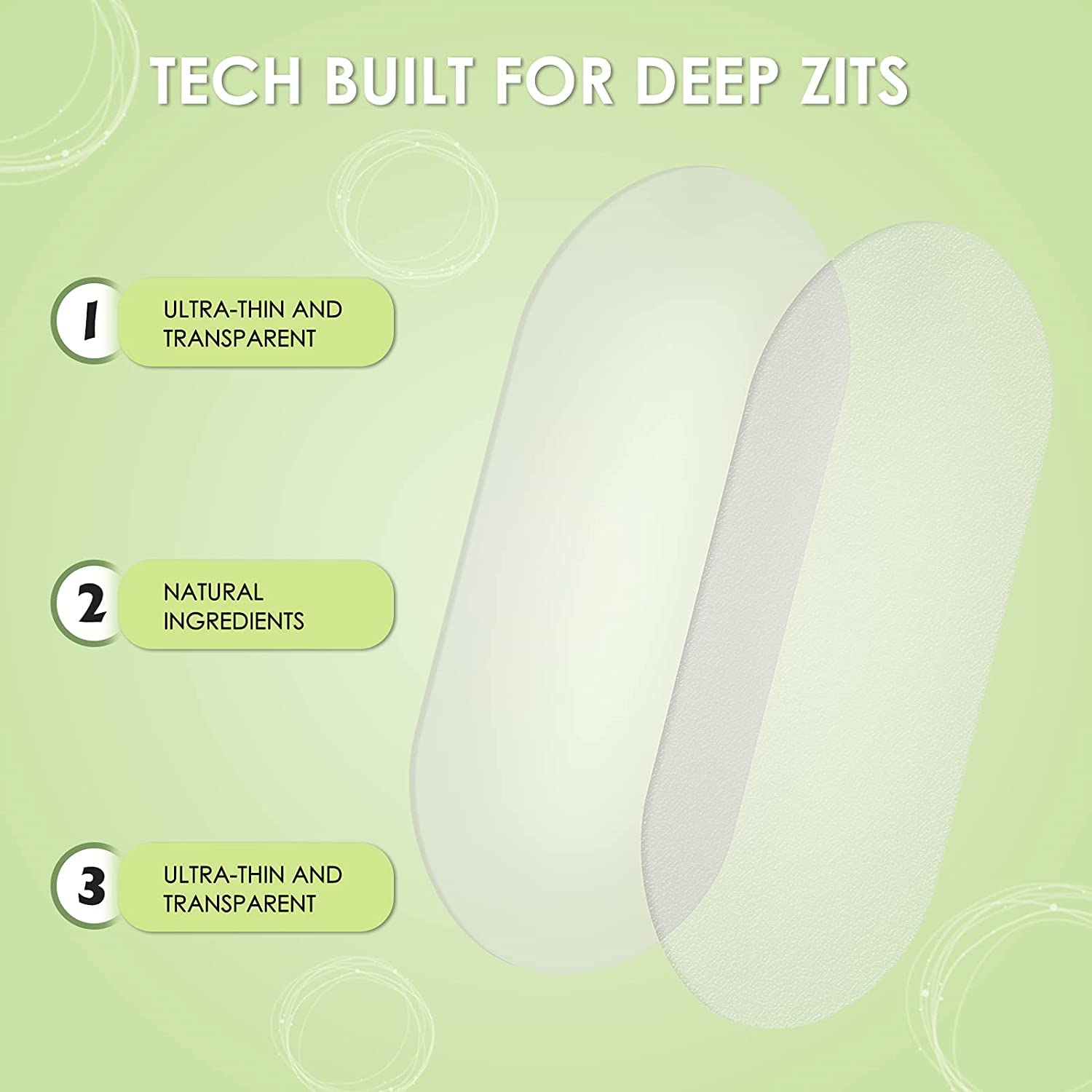 AUSLKA Blemishes Patches - 44 Strips, Hydrocolloid Dots - Large Blemishes Patch - Blemishes Stickers - Zit Breakouts - Suitable