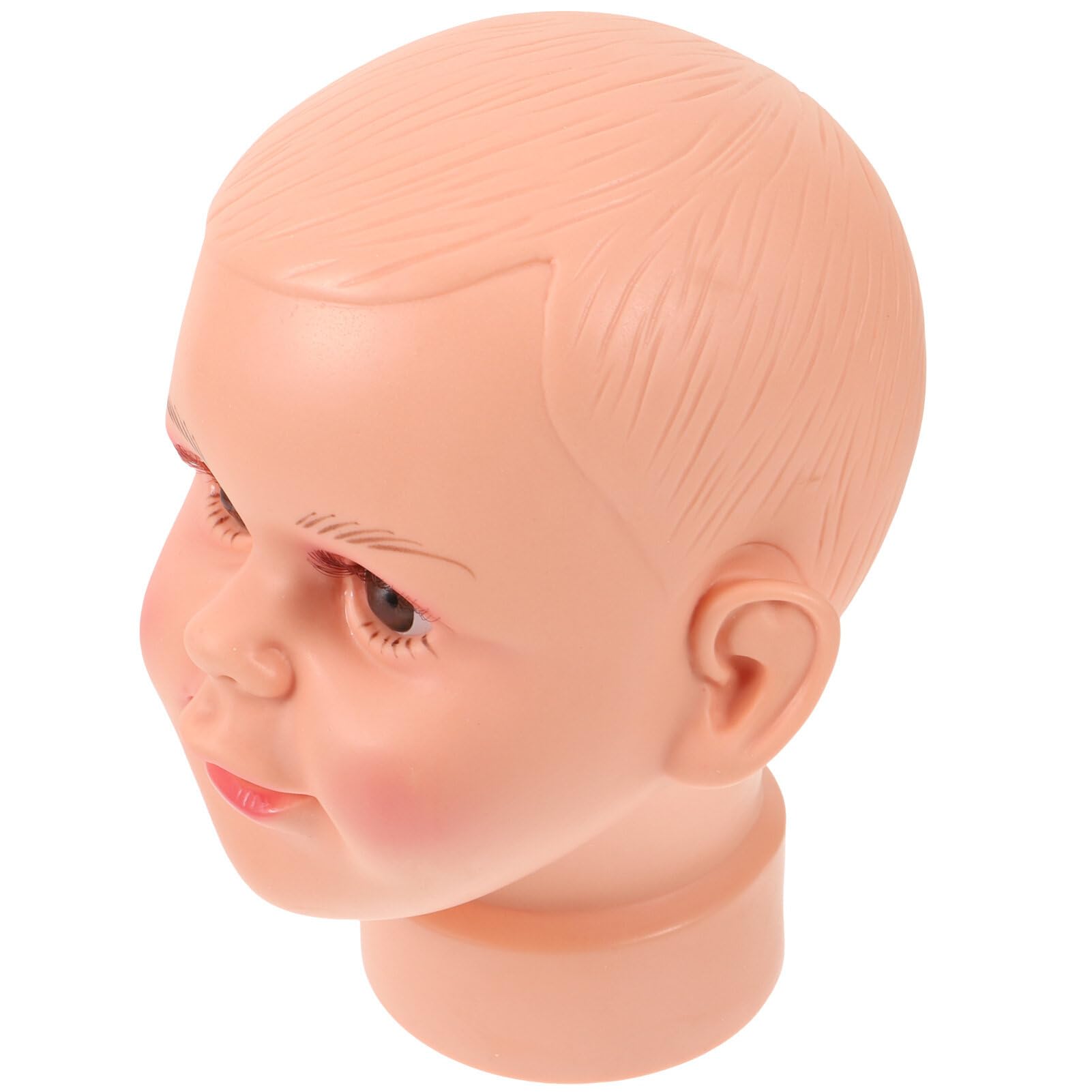 SOLUSTRE Baby Mannequin Head, Baby Boy Girl Children Mannequin Manikin Head Kid Mannequin Head Display for Hair Wigs Scarf Hats