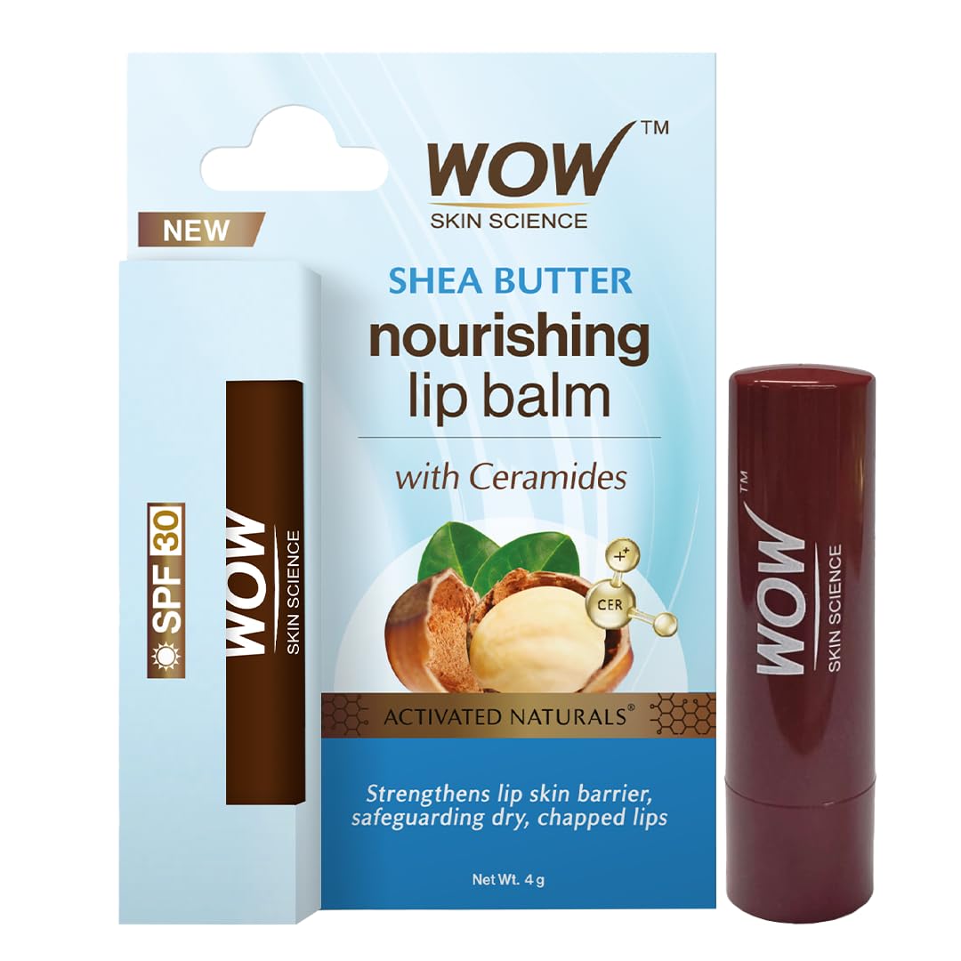 Wow Skin Science Shea Butter Nourishing Lip Balm With Ceramides  Hydrating Lip Balm For Dry, Chapped Lips | Strengthens Lip Ski