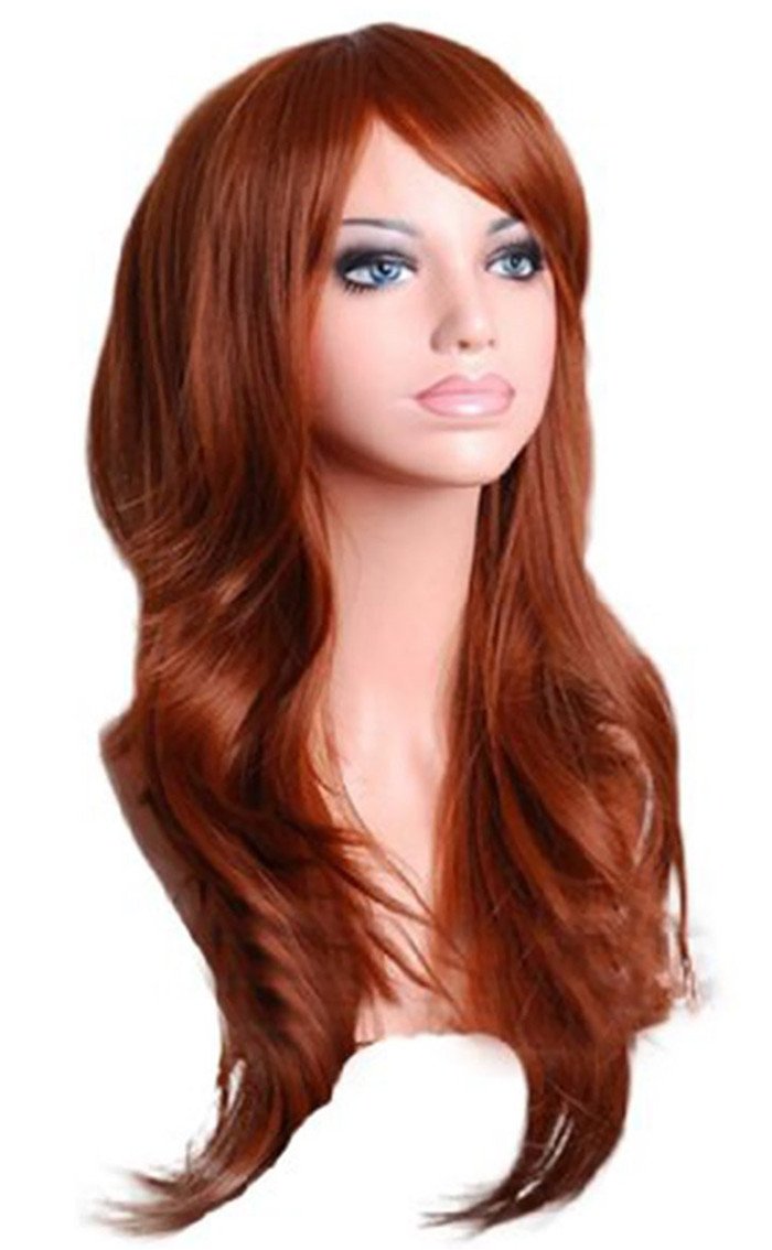 Aneshe Wigs 28'' Long Wavy Hair Heat Resistant Cosplay Wig For Women (Light Brown)
