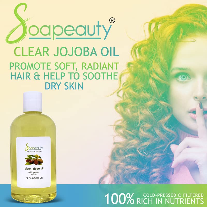Soapeauty Clear Jojoba Oil | 100% Pure & Natural | Refined, Cold Pressed, Hexane Free | Moisturizing Oil For Skin, Face, Hair &