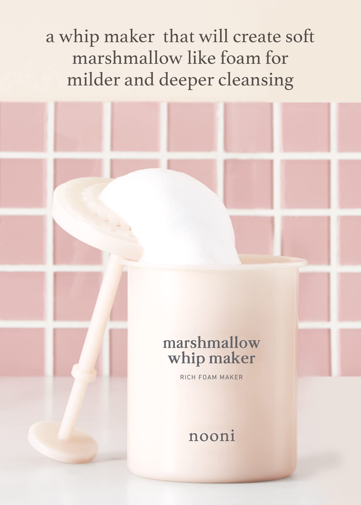 Nooni Facial Cleansing Tool - Marshmallow Whip Maker | Gentle Deep Cleanser, Rich Foamer, Easy To Use, 1 Count