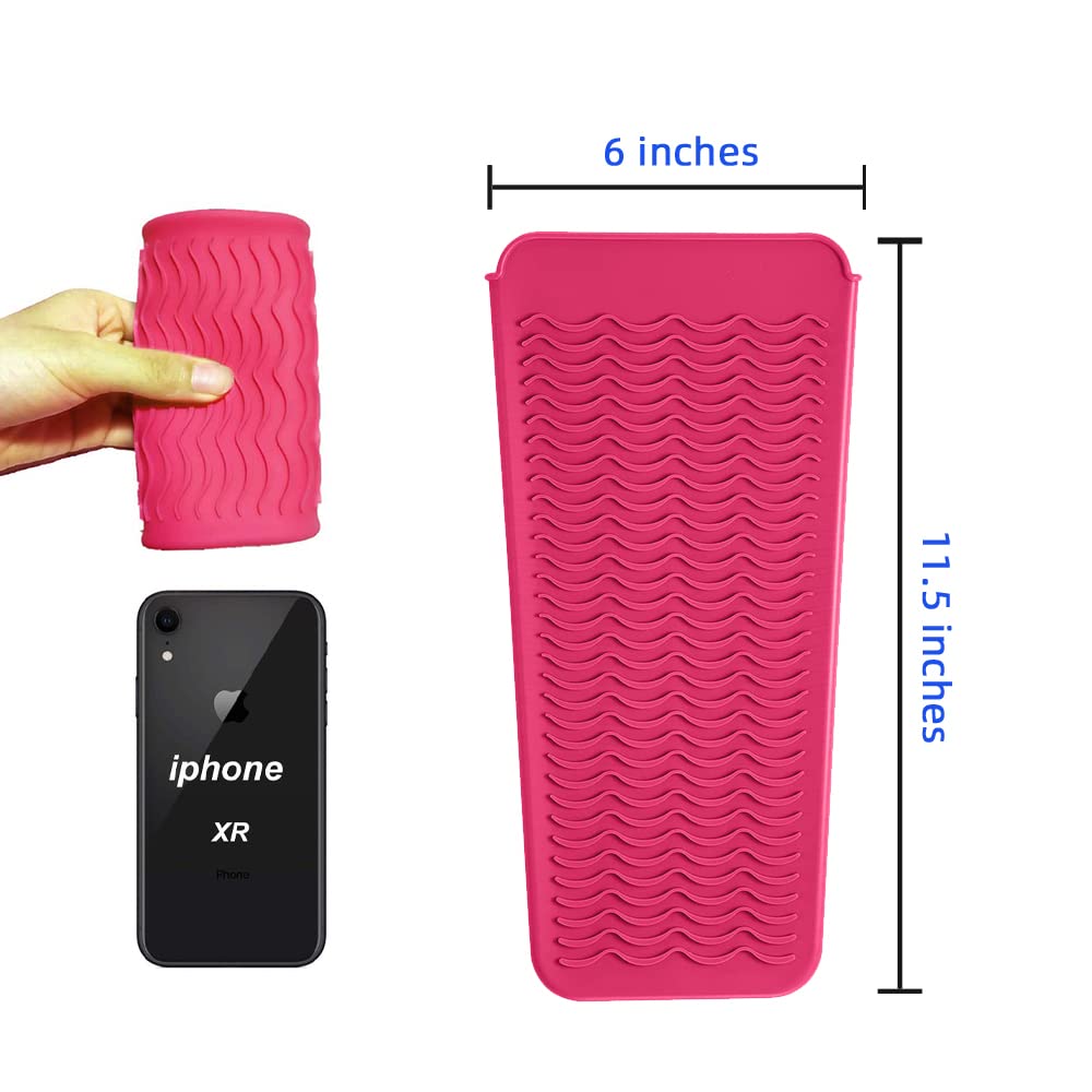 Heat Resistant Silicone Mat Pouch,Hair Styling Tools for Curling Irons, Flat Irons, Hair Straightener,