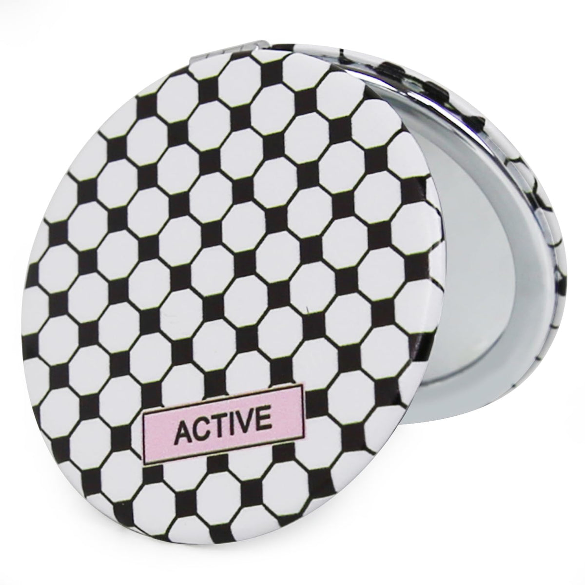 Pdozv Cheap Small Compact Mirror, Round 2.8    Metal Frame Pu Clothlines Style Double Sided Mini Magnifying 1X/3X Mirror For Pur