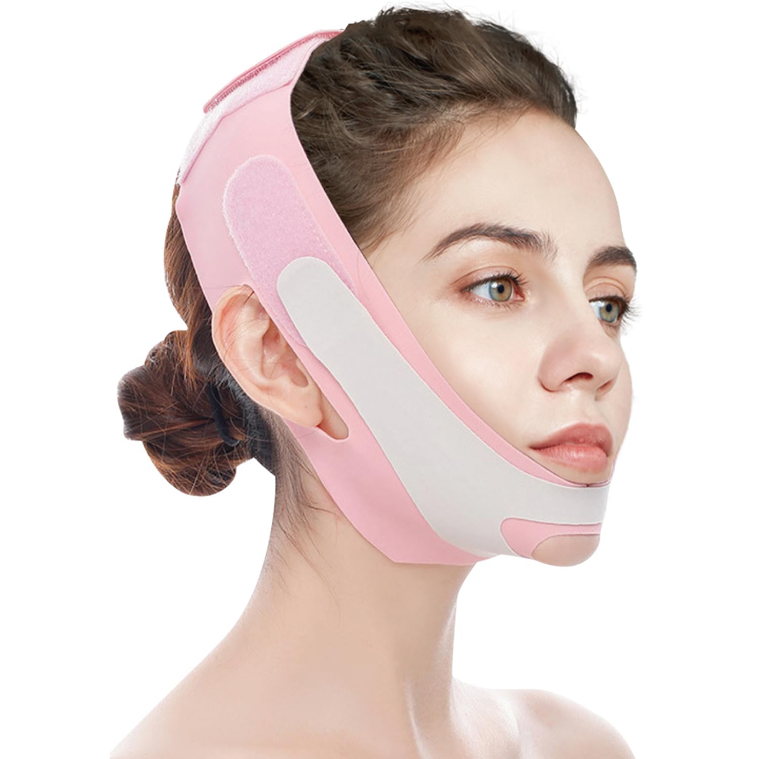 Sitsra Chin Strap For Sleeping Far Infrared V Line Lifting Mask For Women Adjustable V Shaped Face Chin Up Bandage For Jawline, 