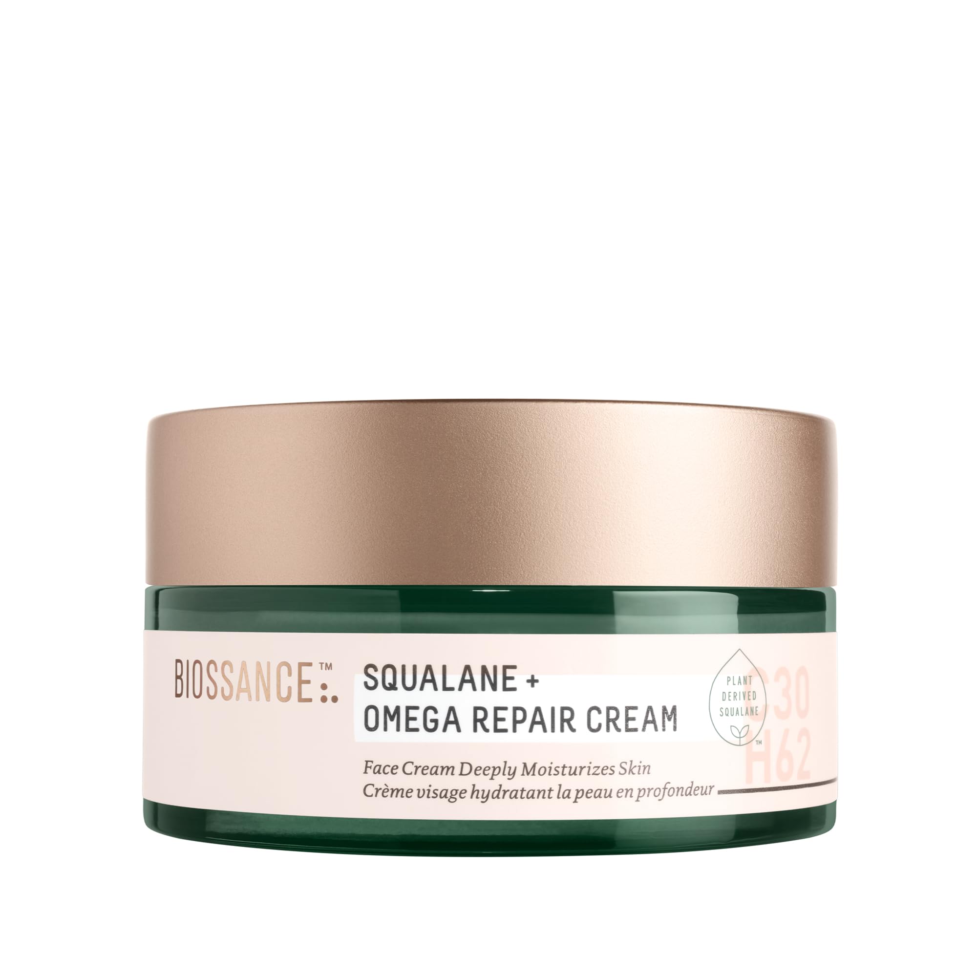 Biossance Squalane + Omega Repair Cream Jumbo Size. Rich Moisturizer With Hyaluronic Acid And Ceramides To Hydrate, Plump And Sm