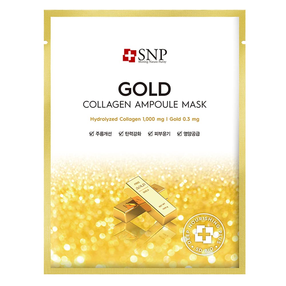 Snp - 12 Pcs Variety Ampoule Mask Set - 4 Birds Nest, 4 Gold Mask With Collagen, 4 Diamond - Best Gift Idea For Mom, Girlfriend,
