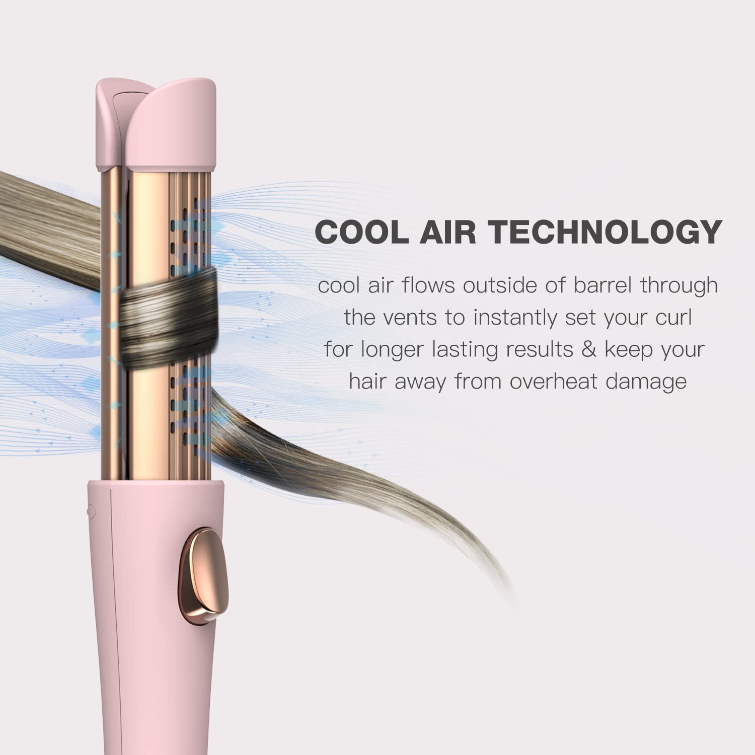 Miracomb Cool Air Curler Titanium Curling Wand 2 In 1 Hair Flat Iron 1    Styler For Loose Curls And Straight Styles, Max 430F,
