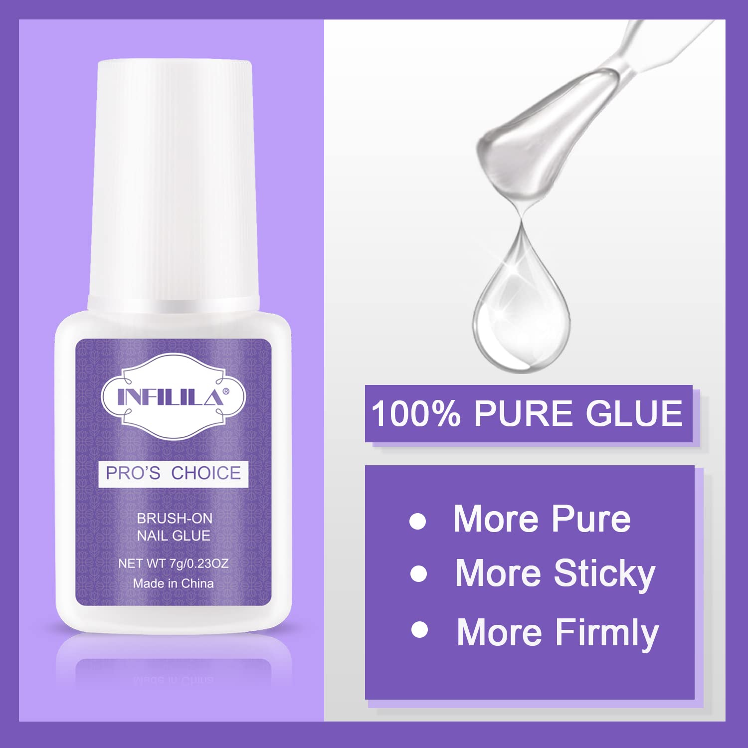 NXJ INFILILA Professional Brush On Nail Glue Arcrylic Nail Glue Nail Glue for Acrylic Nails Strong Nail Glue Professional Nails