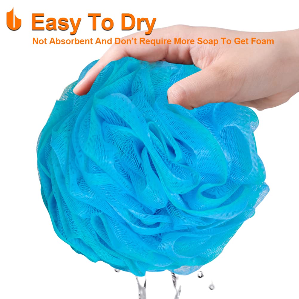 Urbanstrive Shower Bath Sponge Xl 75G Soft Shower Loofahs Balls For Body Wash Men Women Bathroom Accessories, 1 Pack, Blue-Green