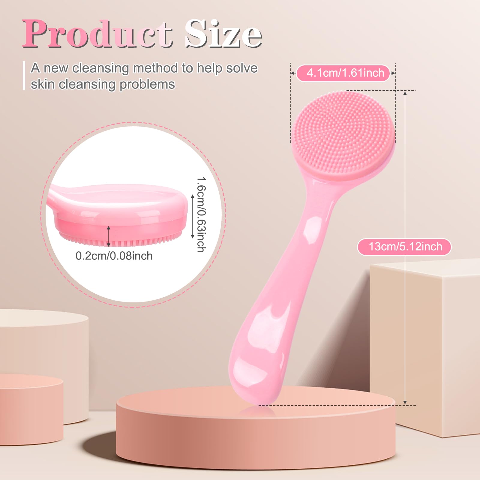 Silicone Manual Facial Cleansing Brush, Nadusep 2 Pack Skin Friendly Soft Bristles Waterproof Face Scrubber Exfoliating Brush Fo