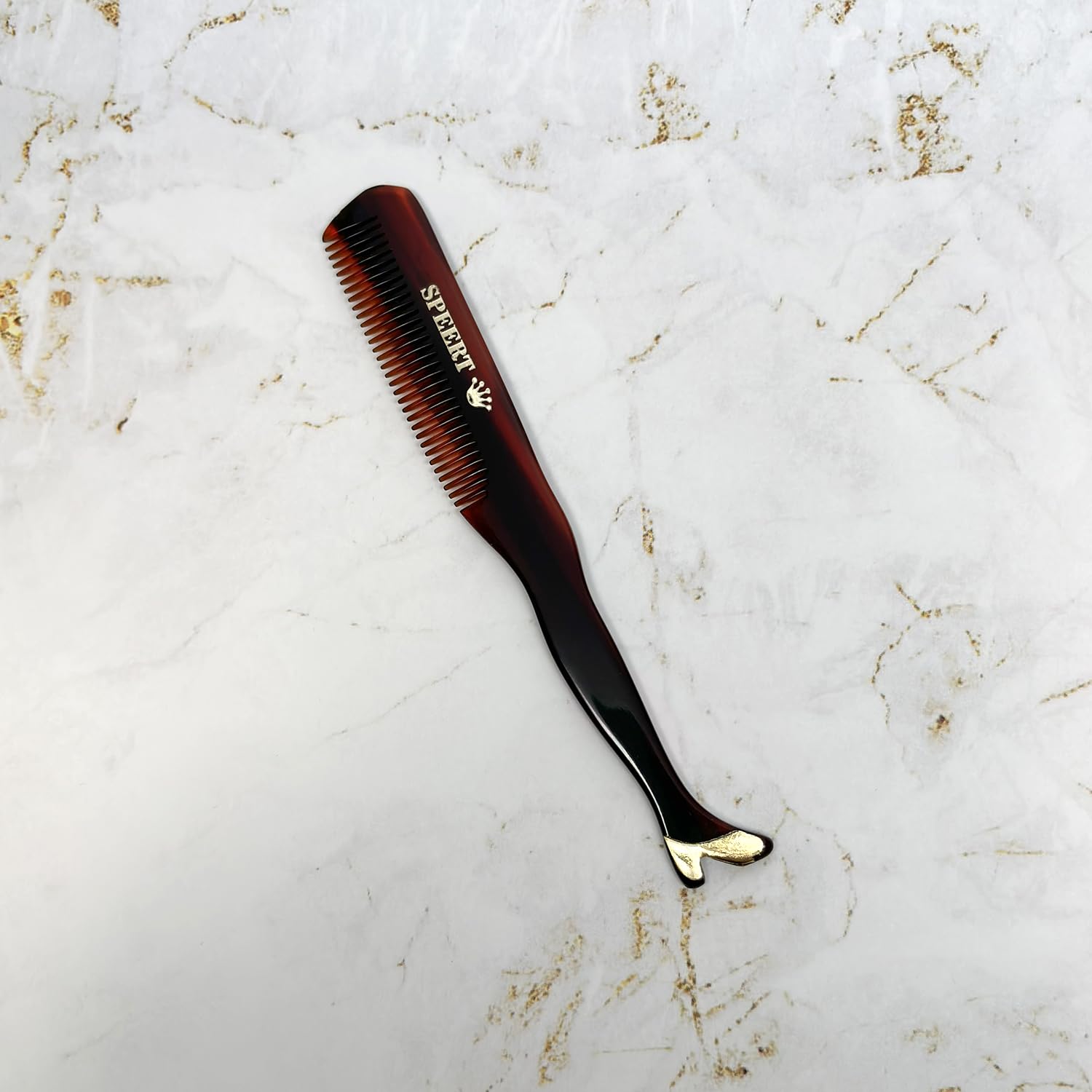 Speert #1619 Acetate Tortoise Mustache Comb Men Thick Coarse Curly Cut Beard Grooming Barber Styling Handmade In Switzerland
