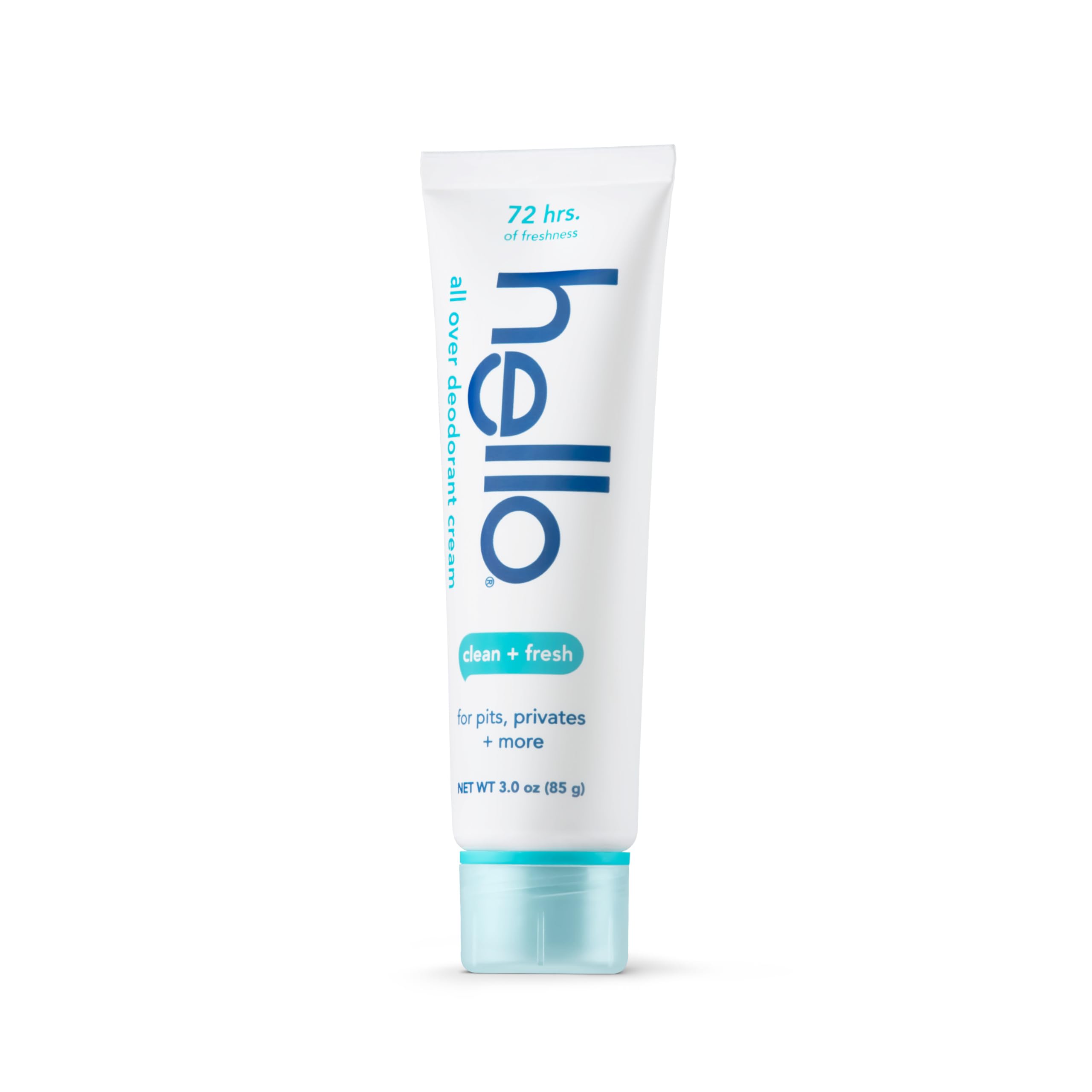 hello Clean & Fresh All Over Whole Body Deodorant Cream for Women and Men, Aluminum Free, Safe for Sensitive Skin, Pits, Private