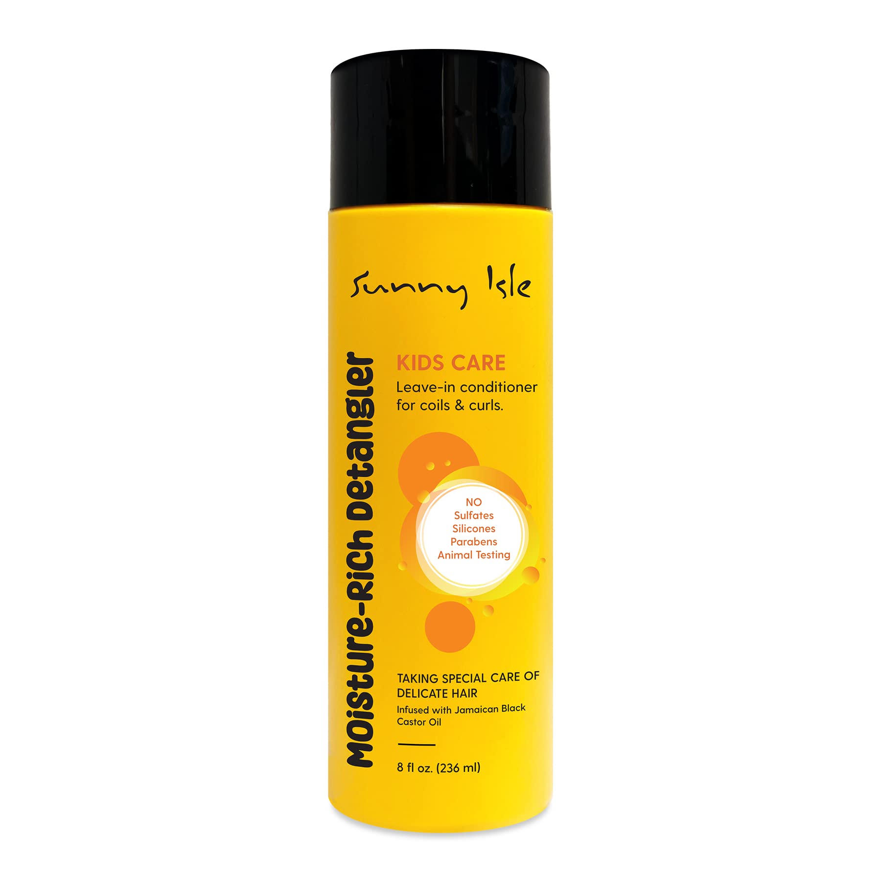 Sunny Isle Kids Care Moisture-Rich Leave-In Detangler 8oz | Gentle Care Non-Greasy Conditioner for Children's Coils, Waves, Curl