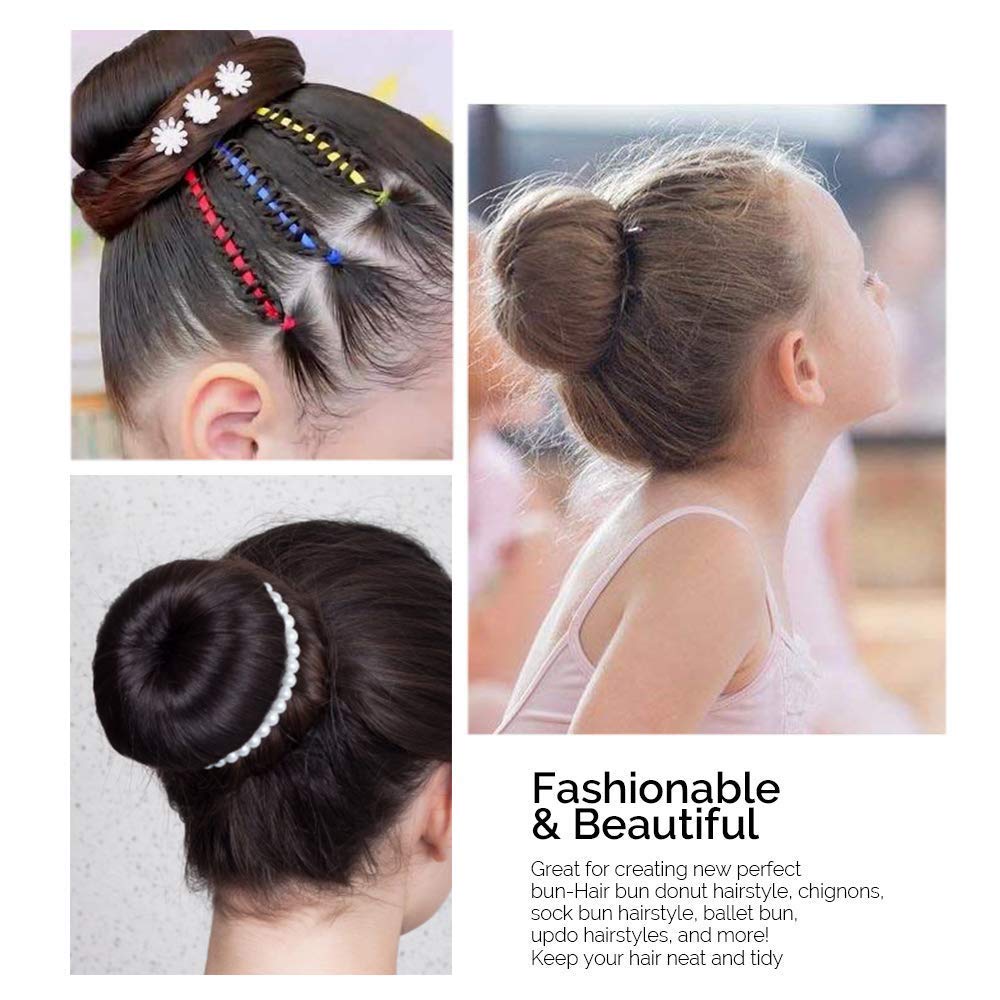 Hair Donut Bun Maker Blonde, Ring Style Bun, 2PCS Chignon Hair Large Doughnut Shaper for Thick and Long Hair (Large, 3.5 Inch/Be