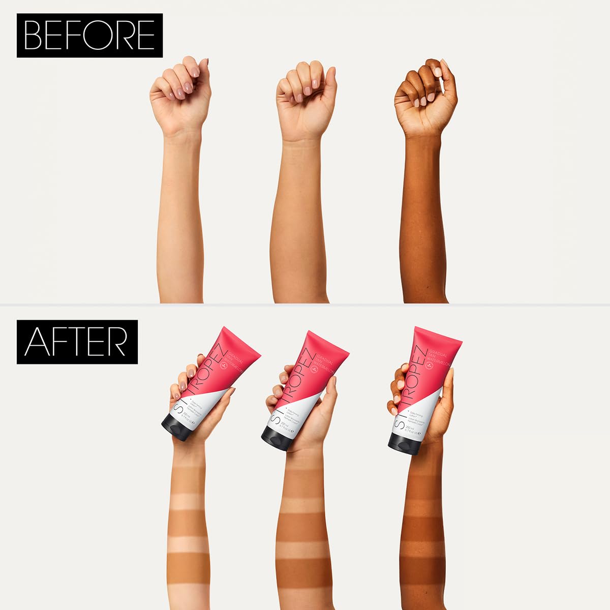 Sttropez Gradual Tan Watermelon, Daily Firming Lotion, Hydrating Self Tan Moisturizer, 5 Skincare Benefits, Vegan, Natural & Cru