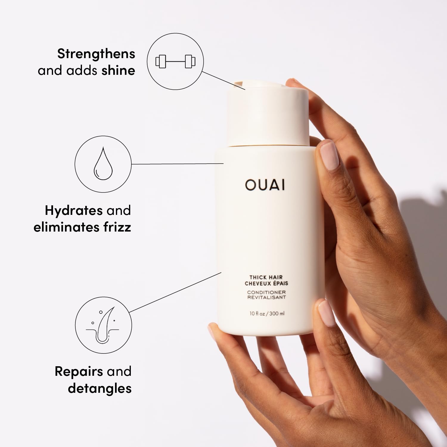 Ouai Thick Hair Conditioner - Moisturizing Conditioner For Dry, Frizzy Hair - Keratin, Marshmallow Root, Shea Butter And Avocado