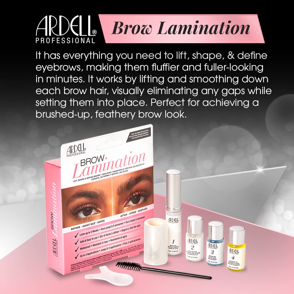 Ardell Brow Lamination Kit - Lift, Shape & Define Brows, Waterproof, 1 Count, Brown, Model 22028
