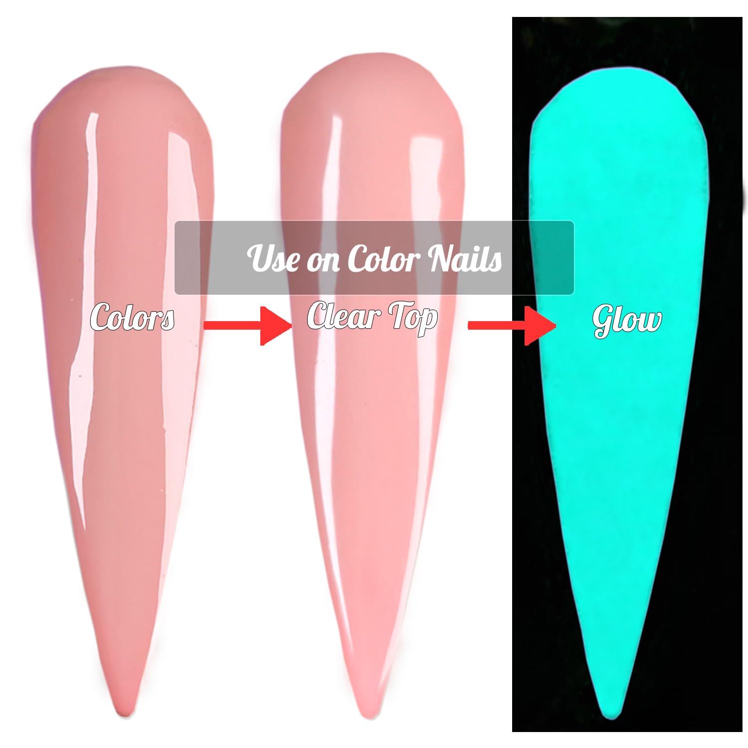 Glow In The Dark Clear Acrylic Nail Powder 2Oz Semi-Transparent Top Coat Powder For Nail Arts (Ap058)