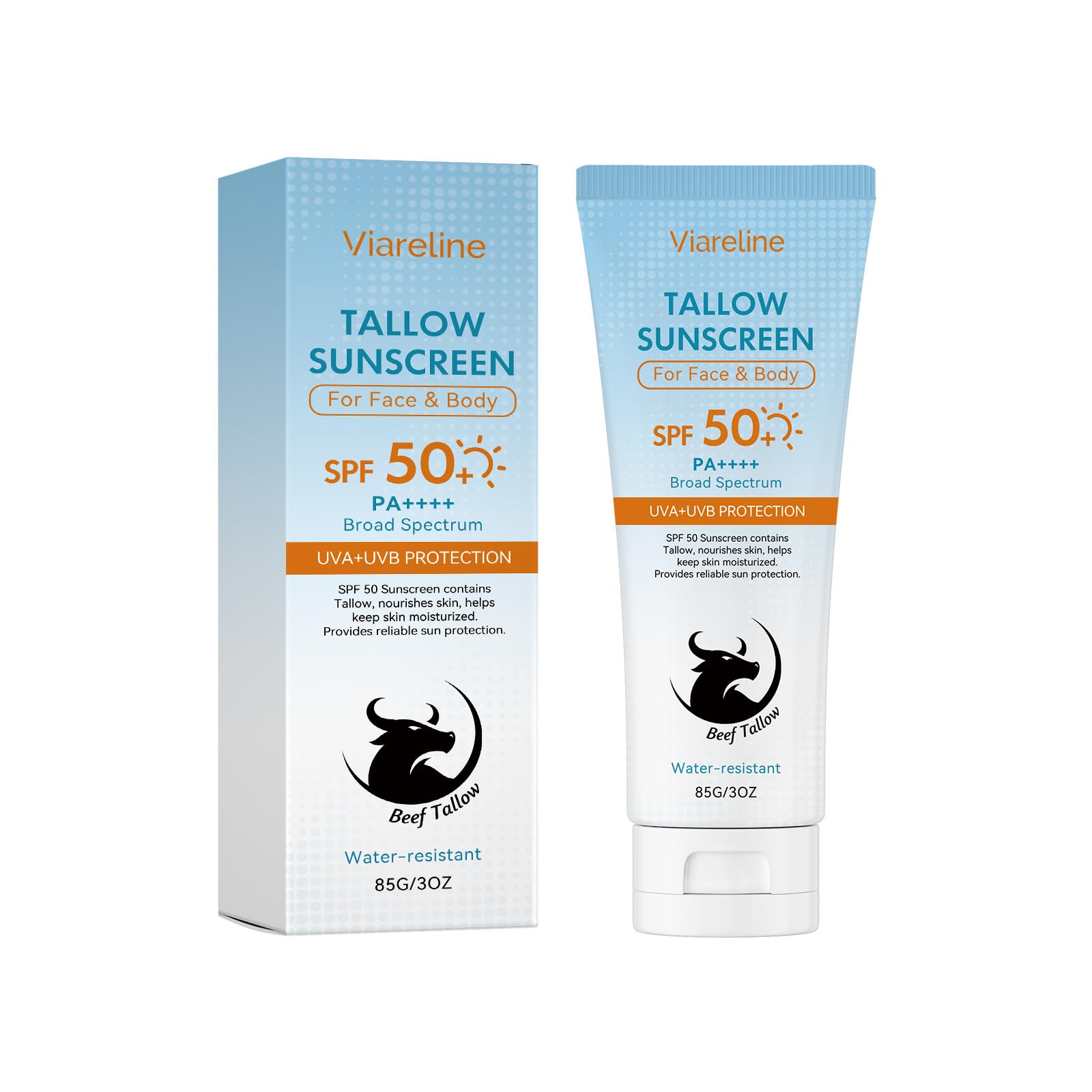 Viareline Tallow Sunscreen for Face & Body, SPF 50+, 85g