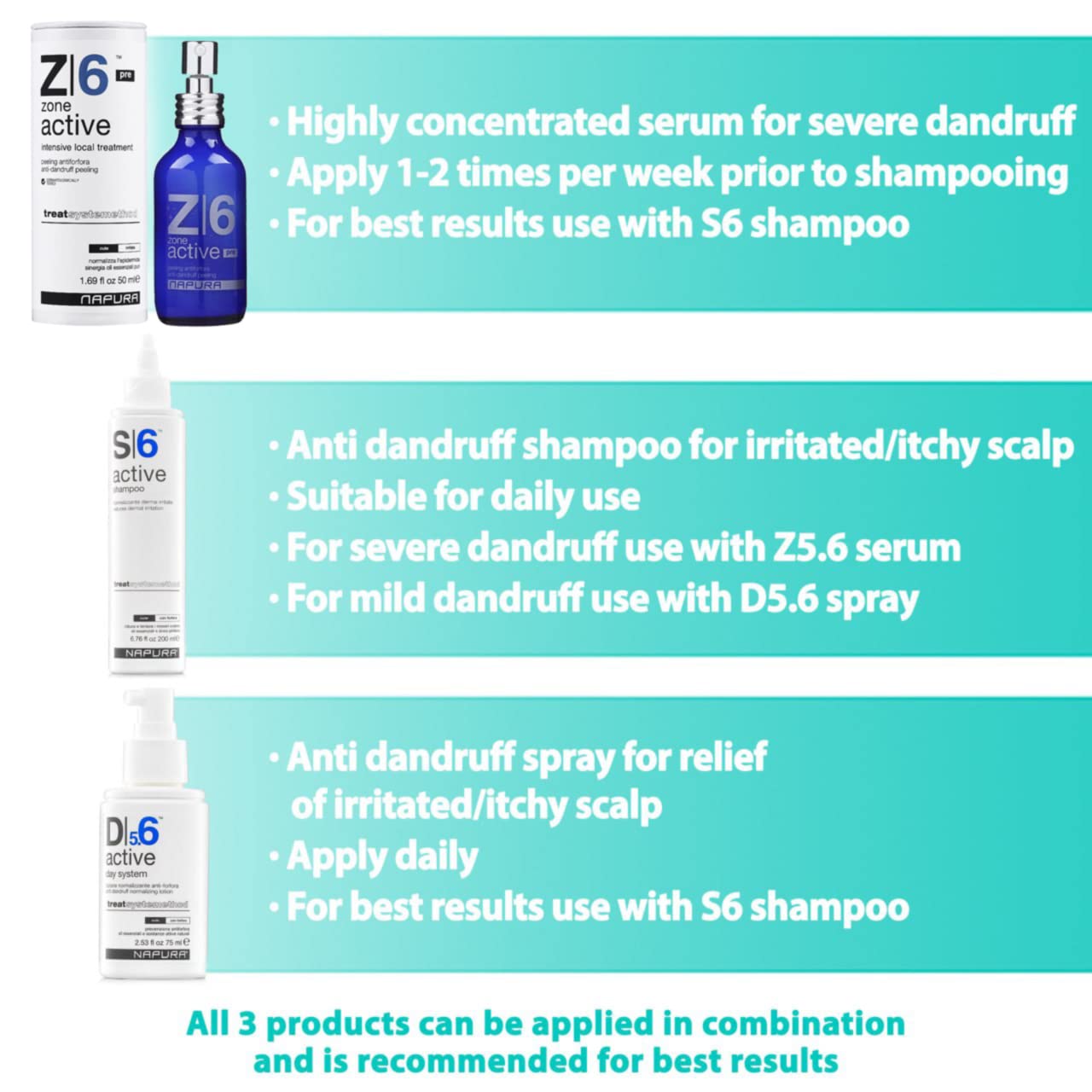 NAPURA S6 Anti Dandruff Shampoo with Tea Tree Oil, 1% Zinc and 1% Salicylic Acid - Natural Itchy Scalp Treatment (6.76 fl oz) fo