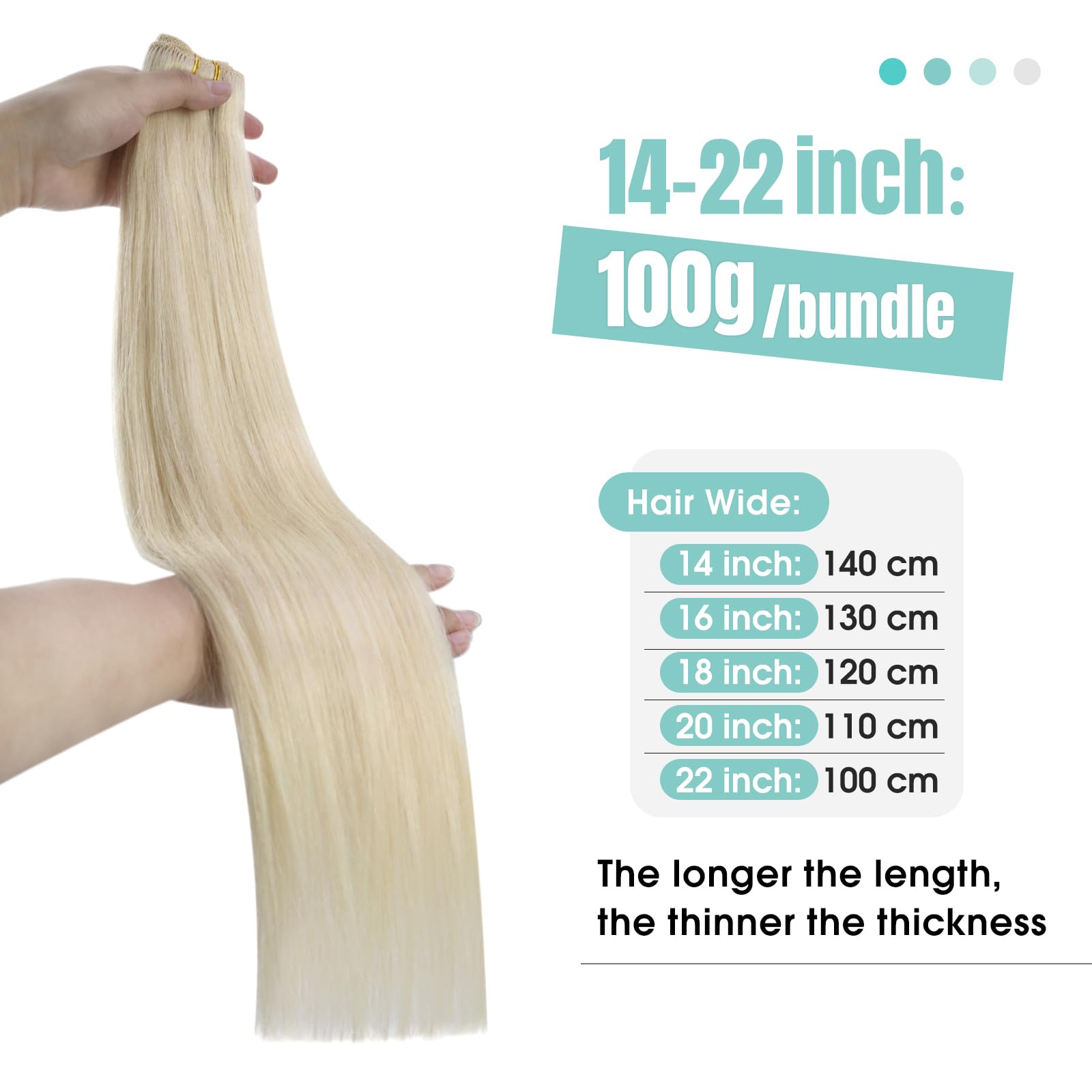 Youngsee 125G Weft Hair Extensions Human Hair Platinum Blonde Sew In Real Hair Extensions Blonde Remy Human Hair Extensions Sew