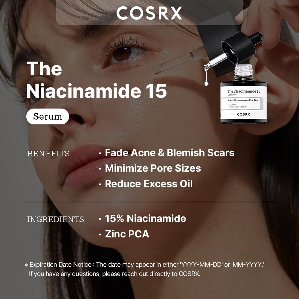 Cosrx Niacinamide 15% Face Serum, Minimize Enlarged Pores, Redness Relief, Discoloration Correcting Treatment, Not Tested On Ani