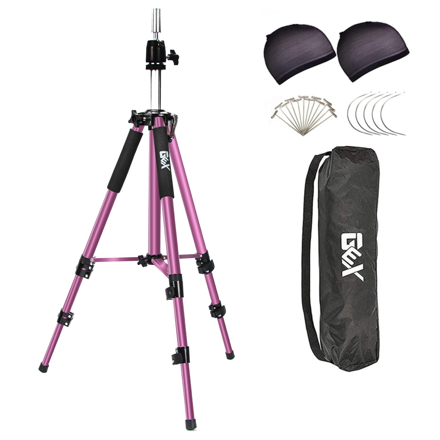 gexworldwide GEX 63'' Heavy Duty Mannequin Tripod Stand for Wig Cosmetology Training Practice Doll Manikin Head Tripod Wig Stand